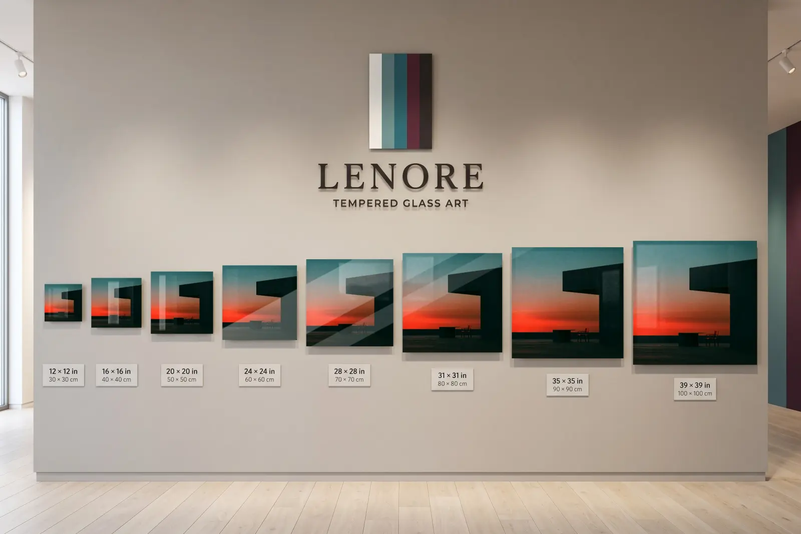 Minimalist Horizon Sunset Architecture Dusk Terrace | Glass Wall Art — 7