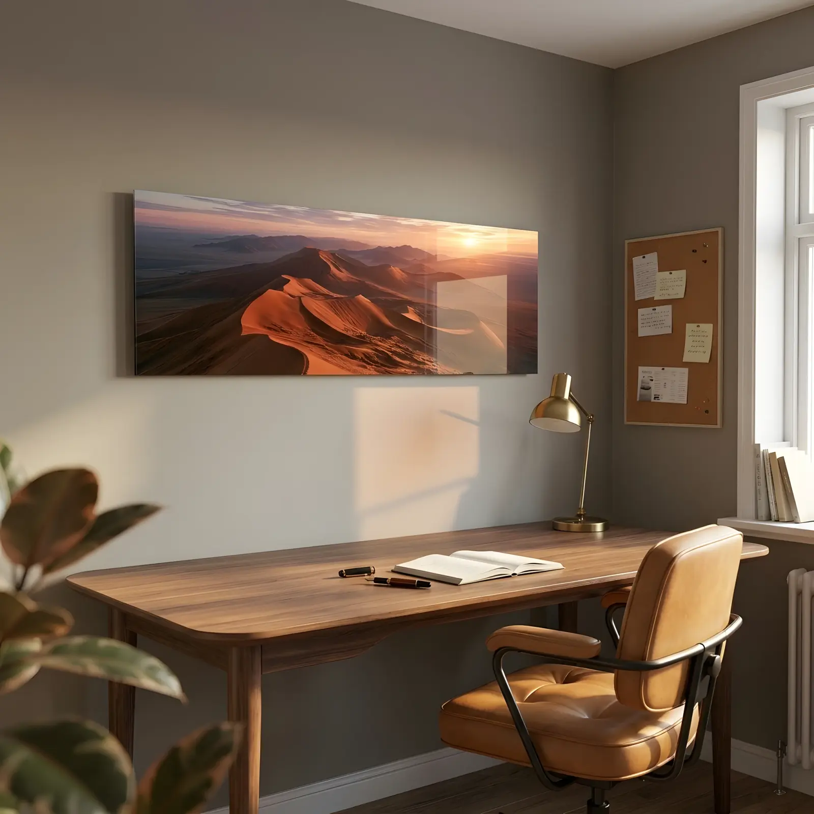 Desert Sand Dunes Sunrise Panoramic Landscape | Glass Wall Art — 2