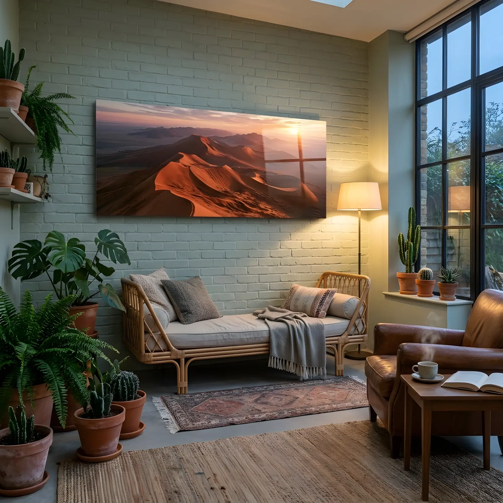 Desert Sand Dunes Sunrise Panoramic Landscape | Glass Wall Art — 4