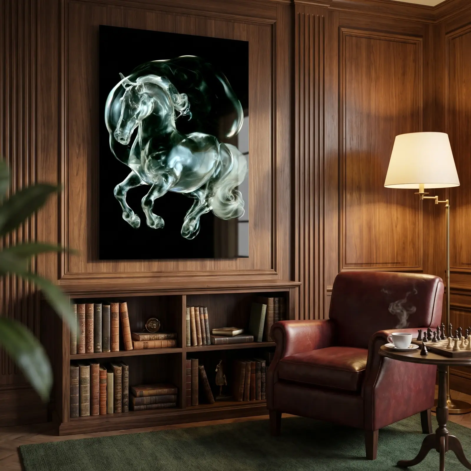 Horse Glass Wall Art Liquid Sculpture Equestrian Tempered Glass Print — 2