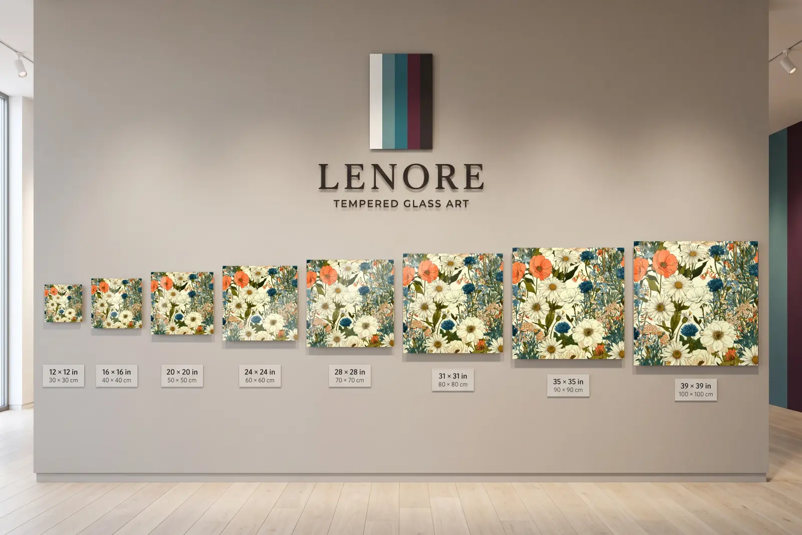 Wildflower Meadow Glass Wall Art Daisy Poppy Floral Tempered Glass Print — 5