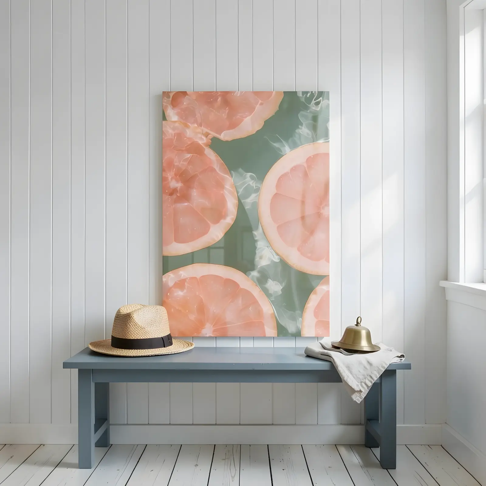 Grapefruit Citrus Wall Art Pink Fruit in Water | Glass Wall Art — 5