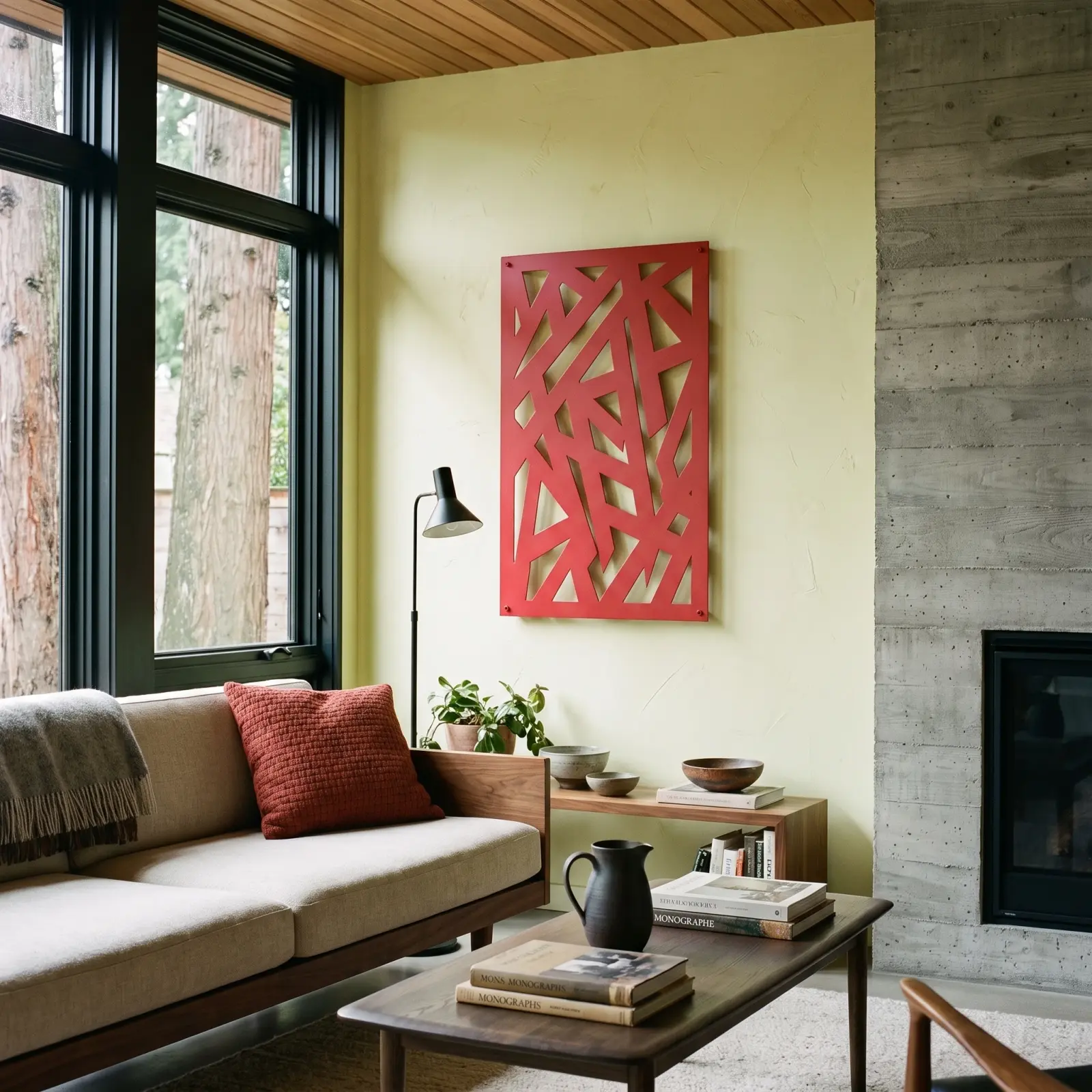 Abstract Geometric Metal Wall Art Vertical – Fracture Line, Modern Living Room Decor