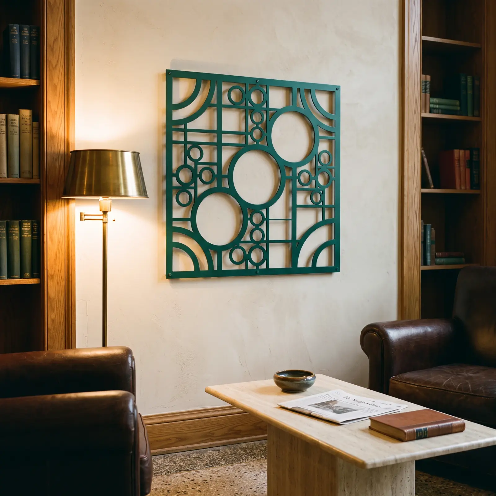 Prairie Style Metal Wall Art Geometric Circles – Glass Hymn, Living Room Decor — 3