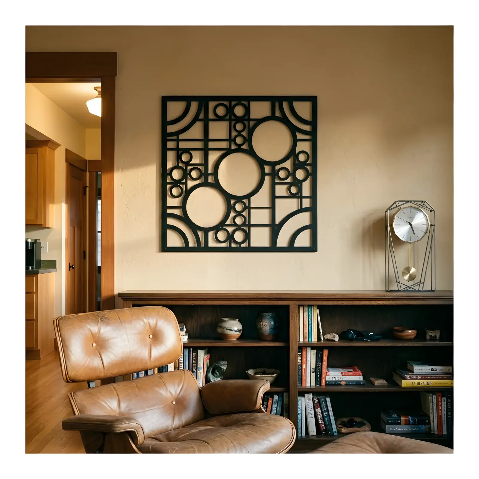 Prairie Style Metal Wall Art Geometric Circles – Glass Hymn, Living Room Decor — 4