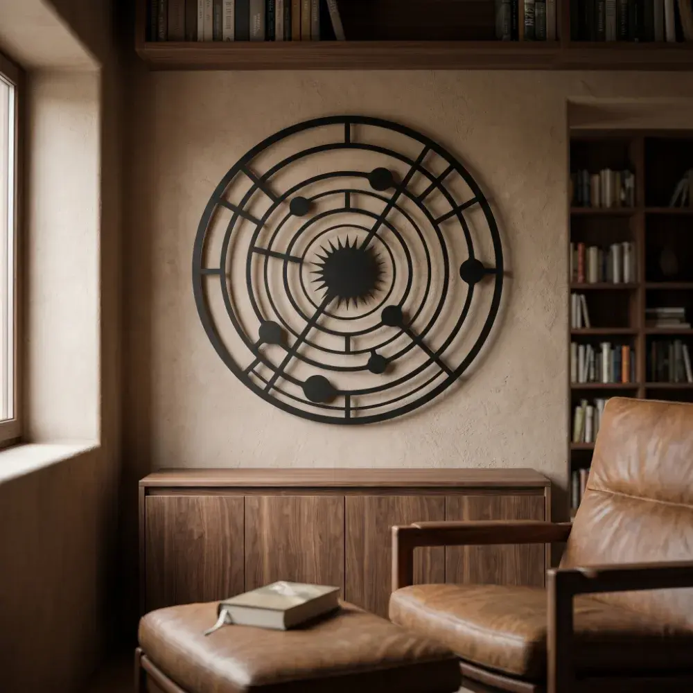 Solar System Metal Wall Art – Celestial Orbit, Home Office Decor