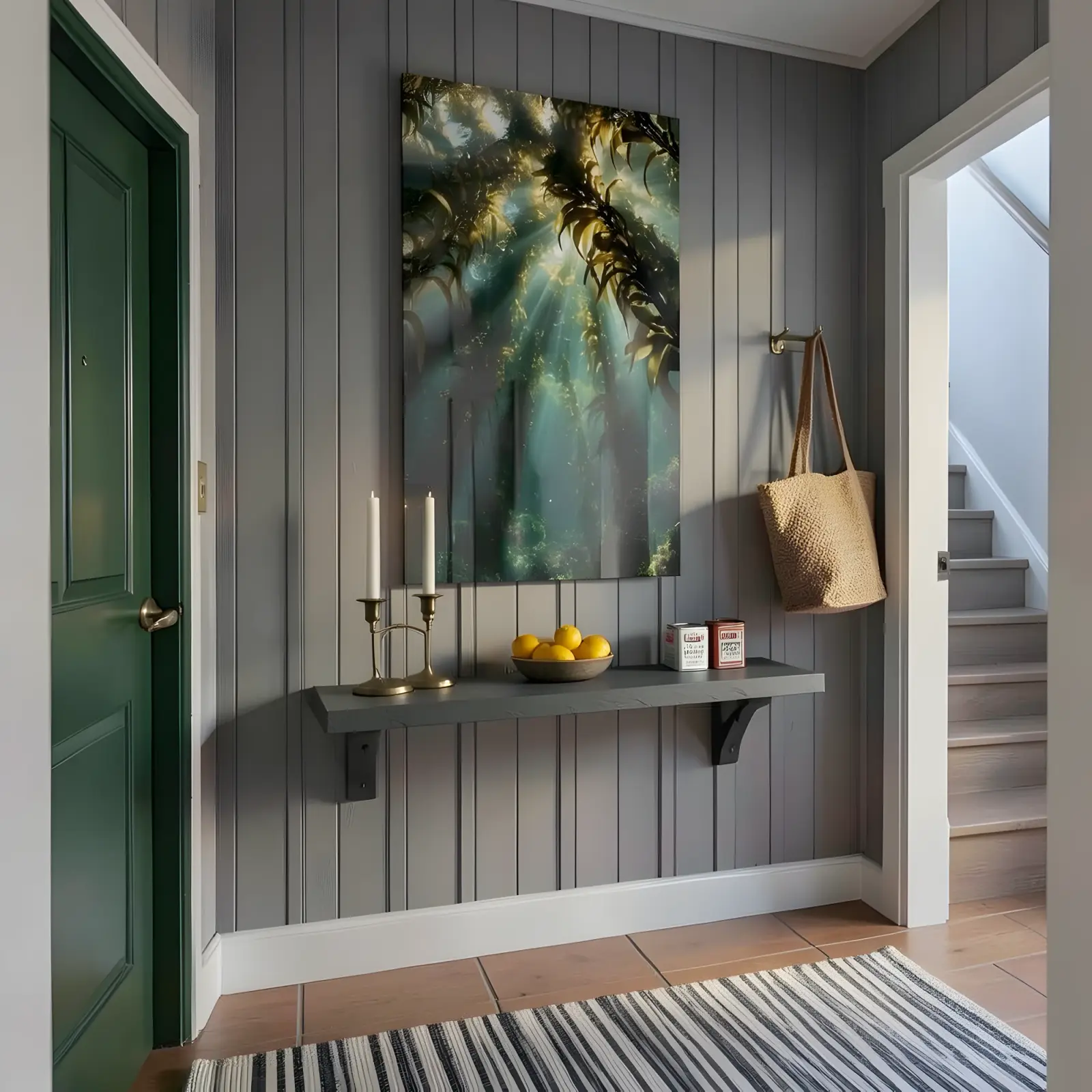 Kelp Forest Underwater Scene Deep Ocean Light | Glass Wall Art — 5