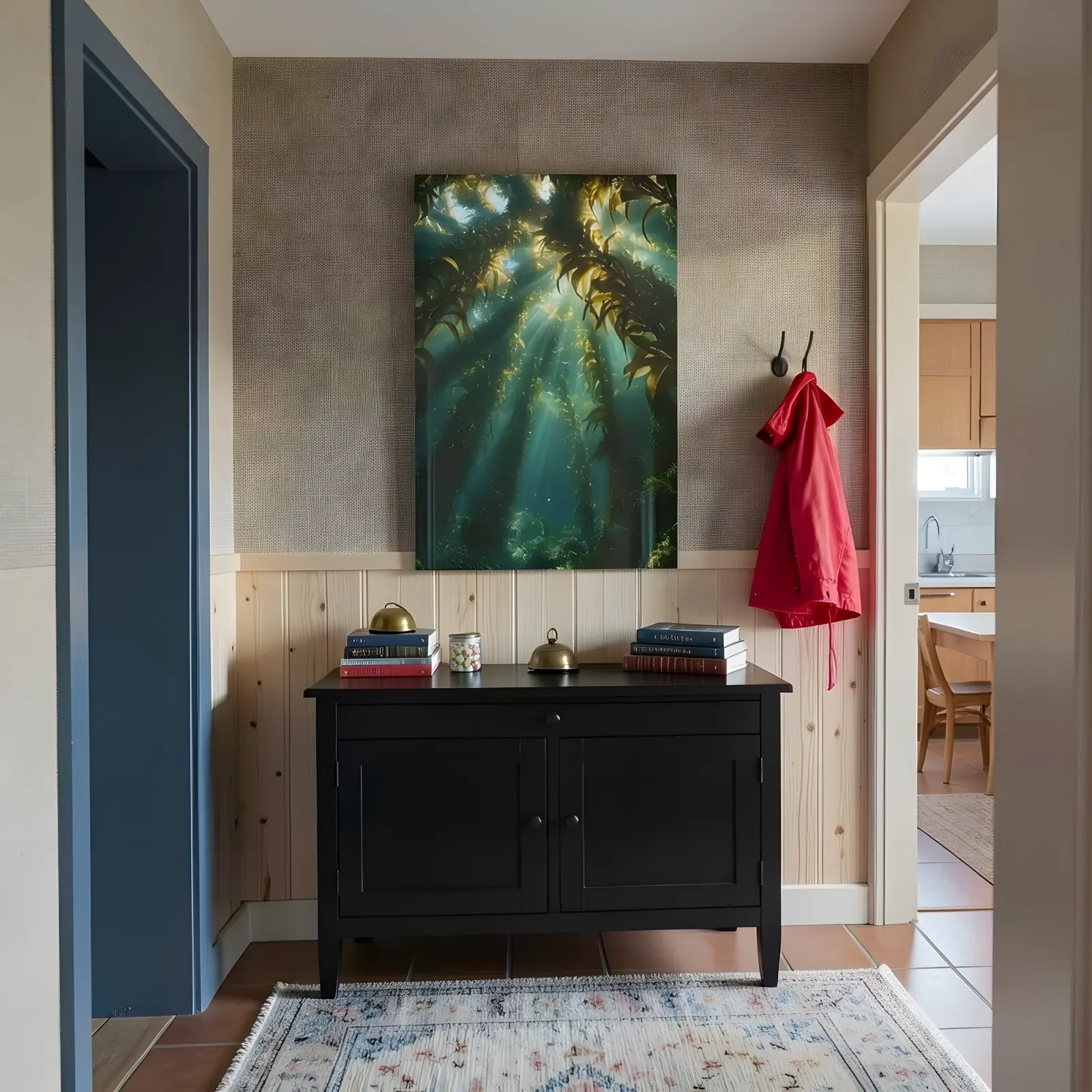 Kelp Forest Underwater Scene Deep Ocean Light | Glass Wall Art — 6