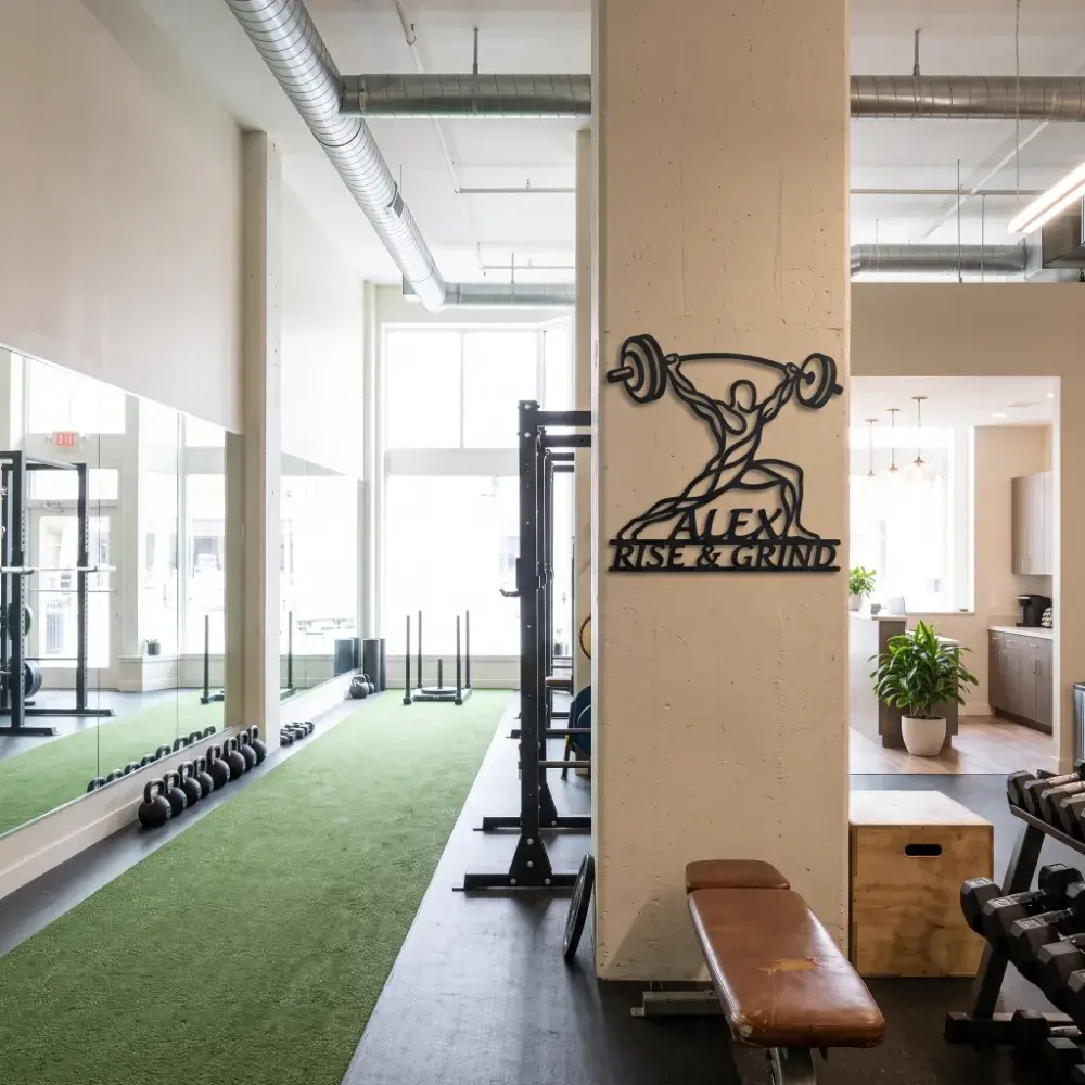 Custom Weightlifter Metal Wall Art – Power Stance Silhouette, Home Gym Decor — 5