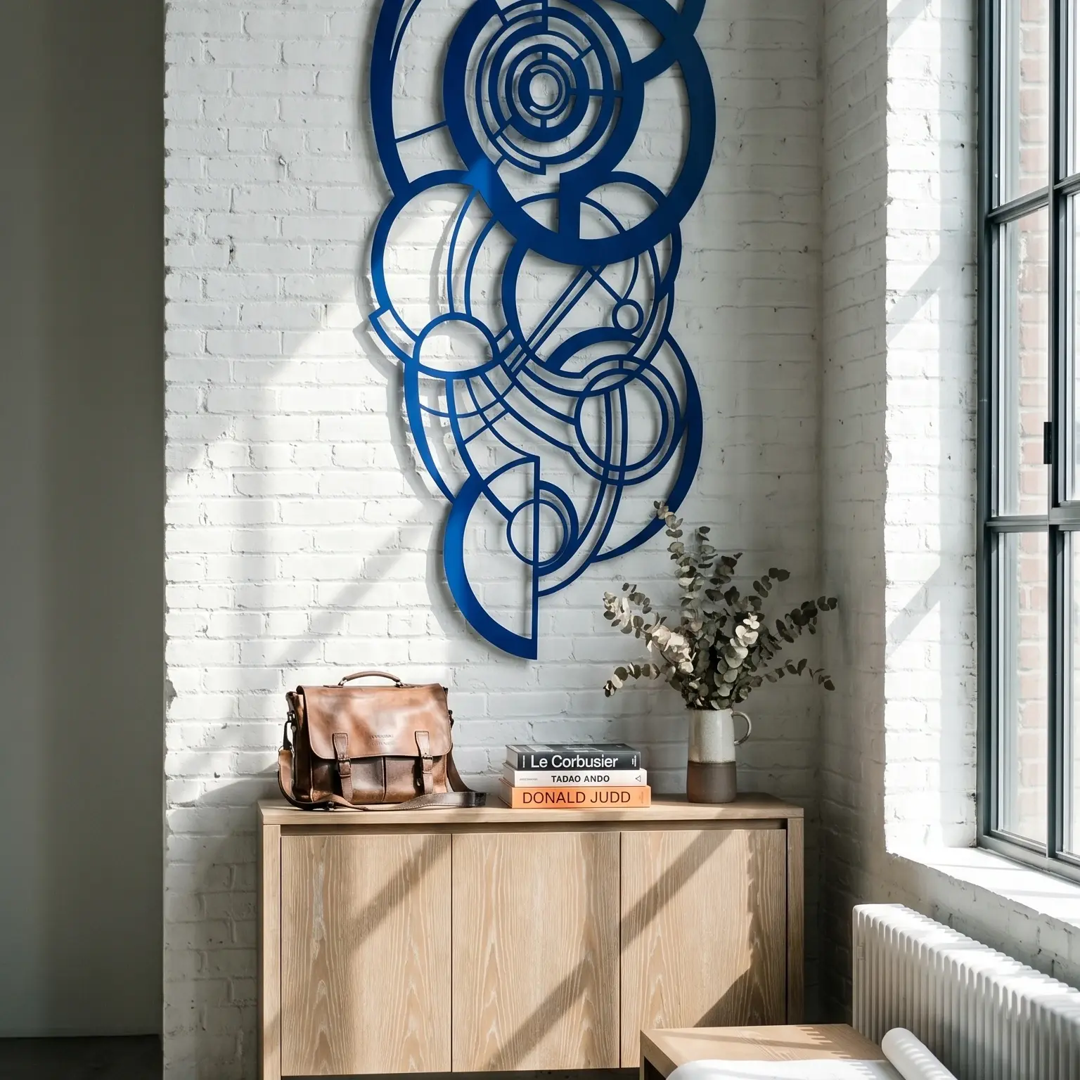 Geometric Abstract Metal Wall Art – Retro Orbit, Living Room Decor — 5