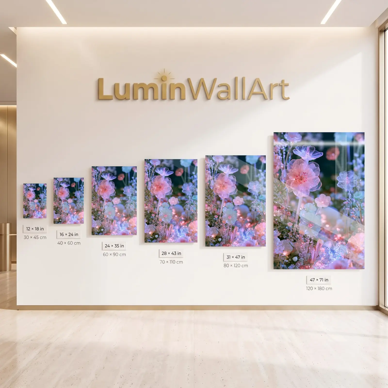 Crystal Flower Garden Pastel Luminous Botanical | Tempered Glass Print — 5