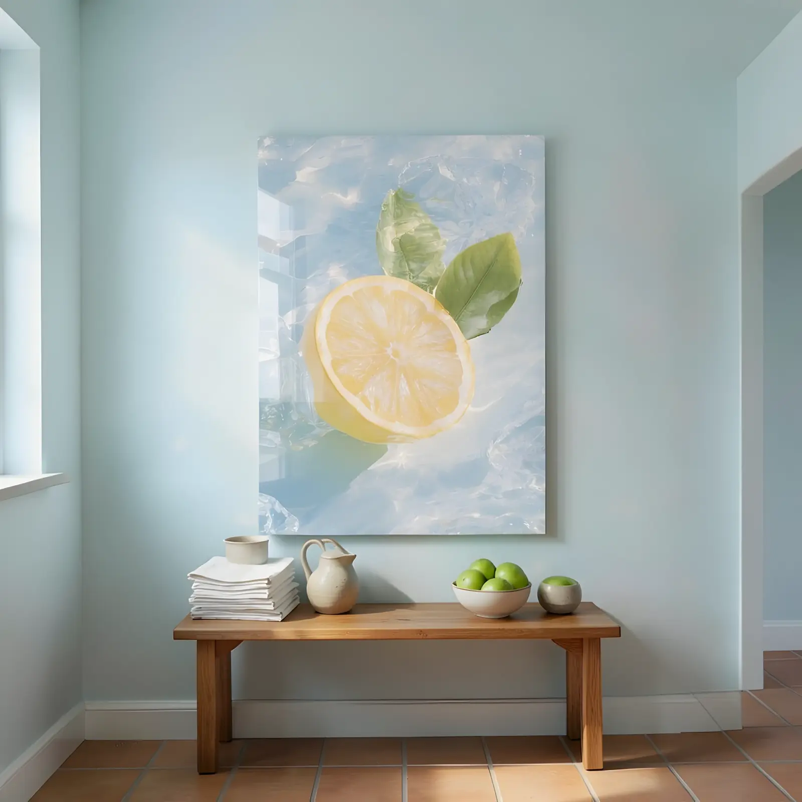 Lemon In Water Glass Wall Art Fresh Citrus Kitchen Decor — 4