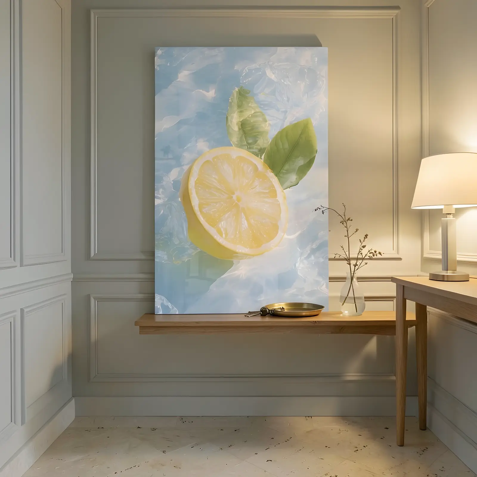 Lemon In Water Glass Wall Art Fresh Citrus Kitchen Decor — 7