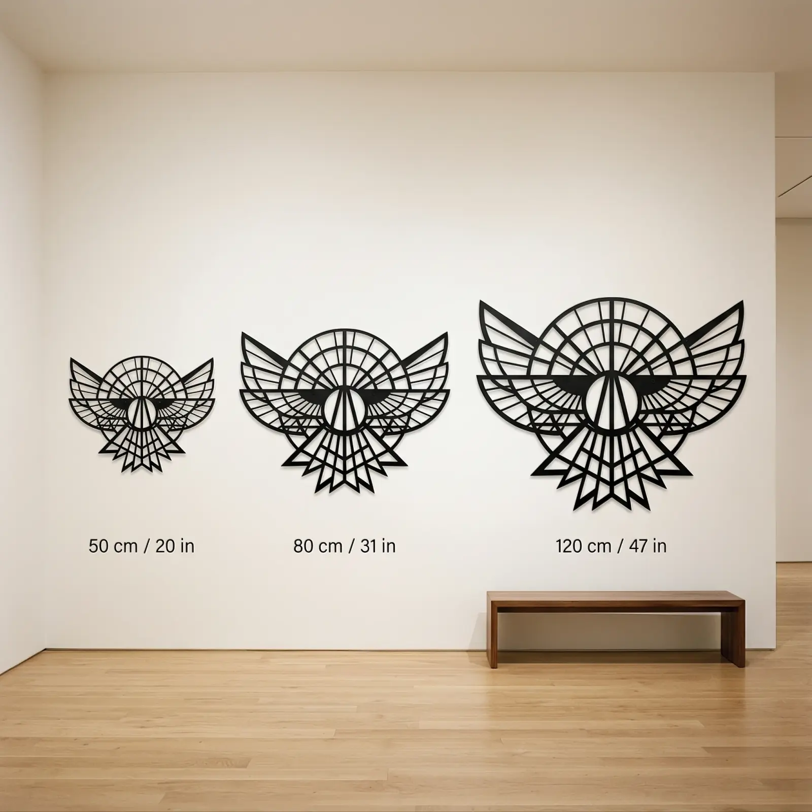 Geometric Eagle Metal Wall Art Art Deco Bird Sculpture – Apex Falcon, Modern Lodge Decor — 10