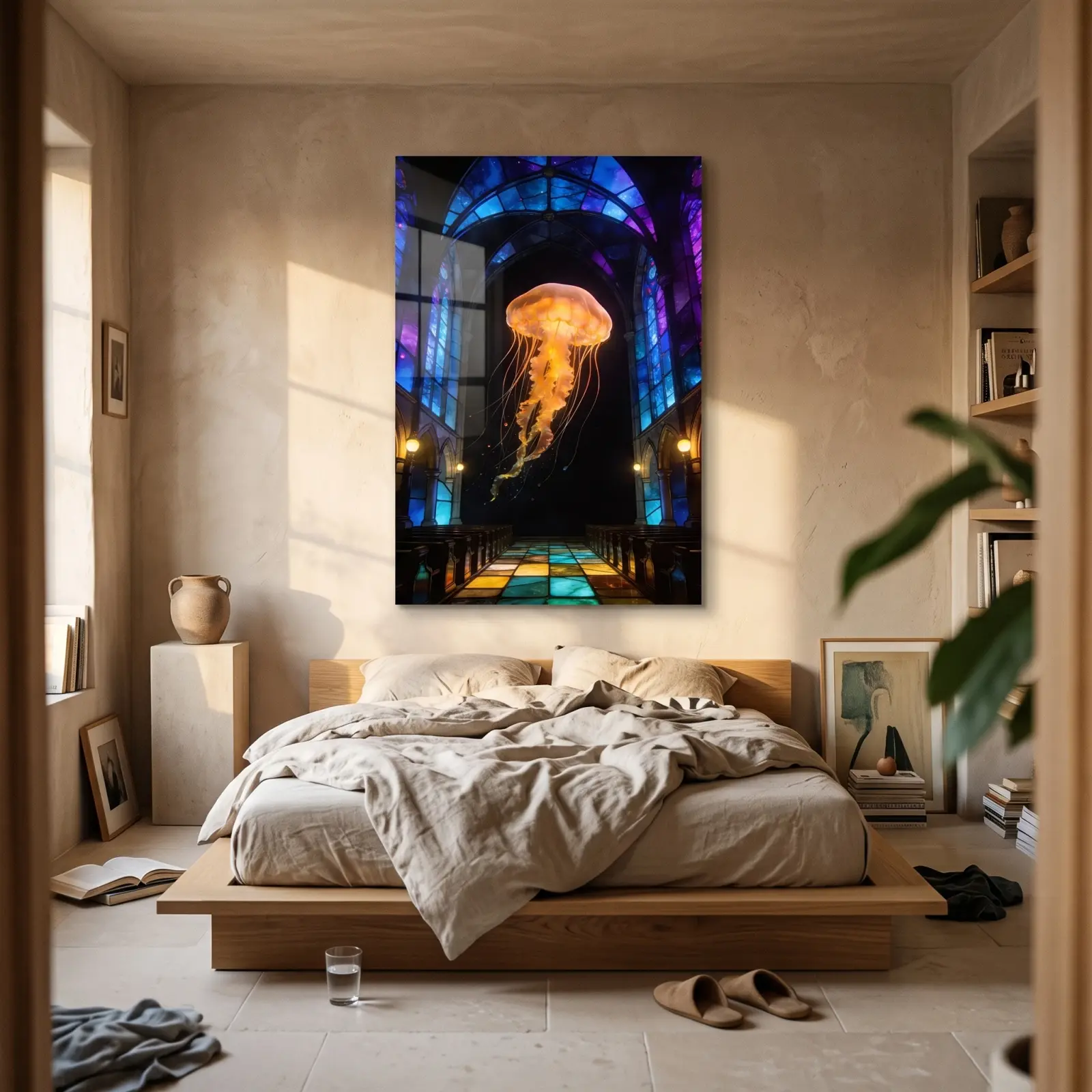 Jellyfish Cathedral Gothic Stained Glass Design | Glass Wall Art — 2