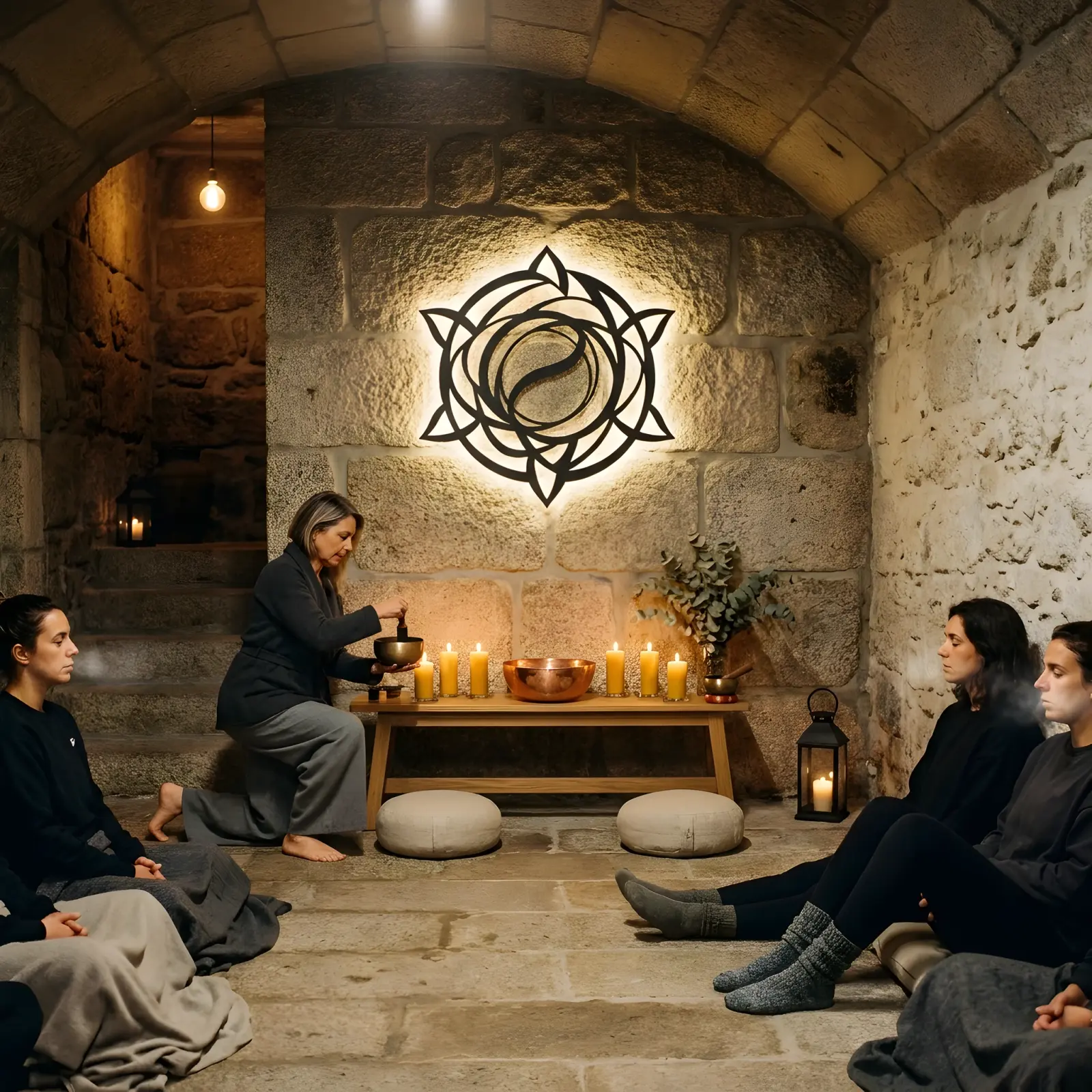 Celtic Knot Mandala Metal Wall Art LED Backlit – Quiet Bloom, Living Room Decor