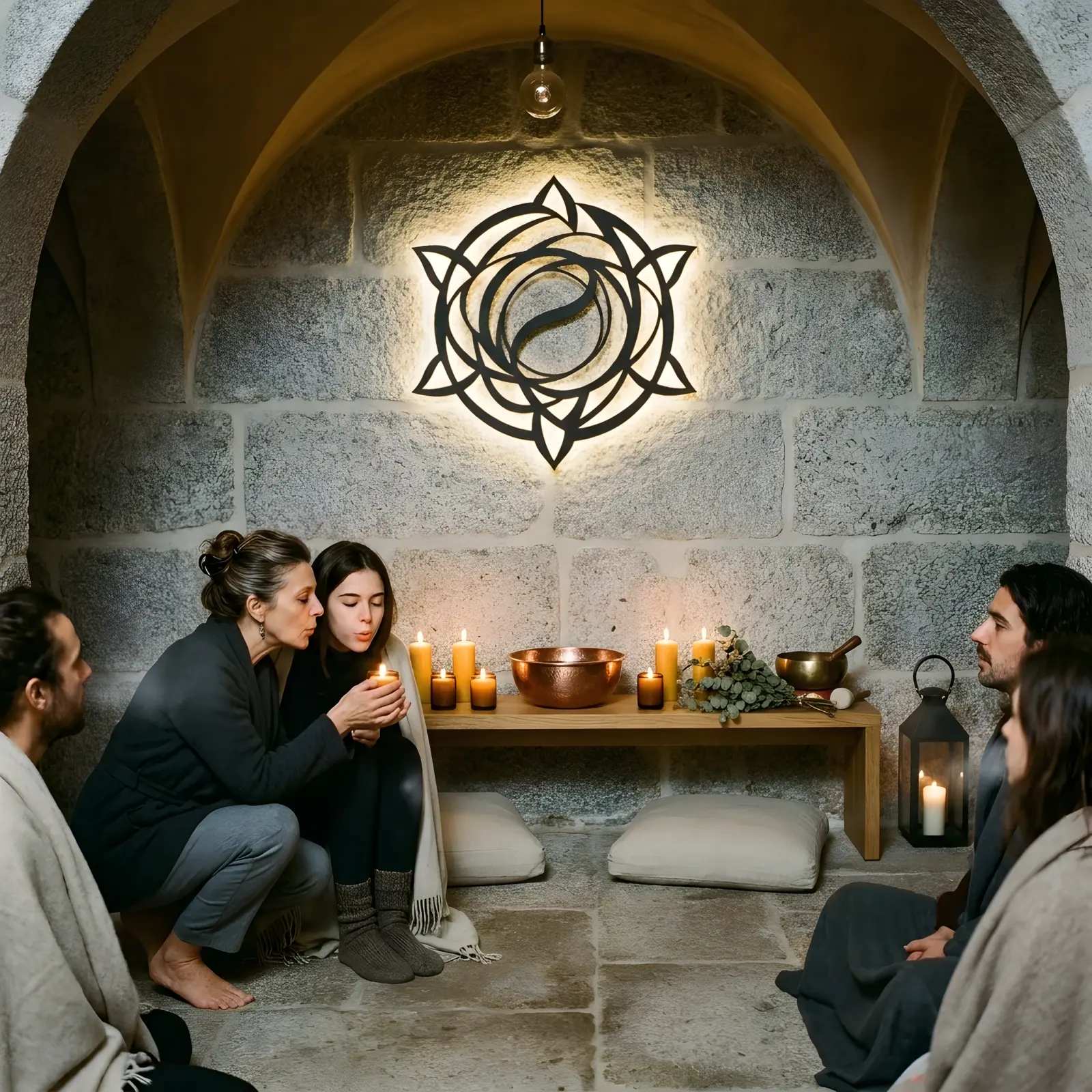 Celtic Knot Mandala Metal Wall Art LED Backlit – Quiet Bloom, Living Room Decor — 3