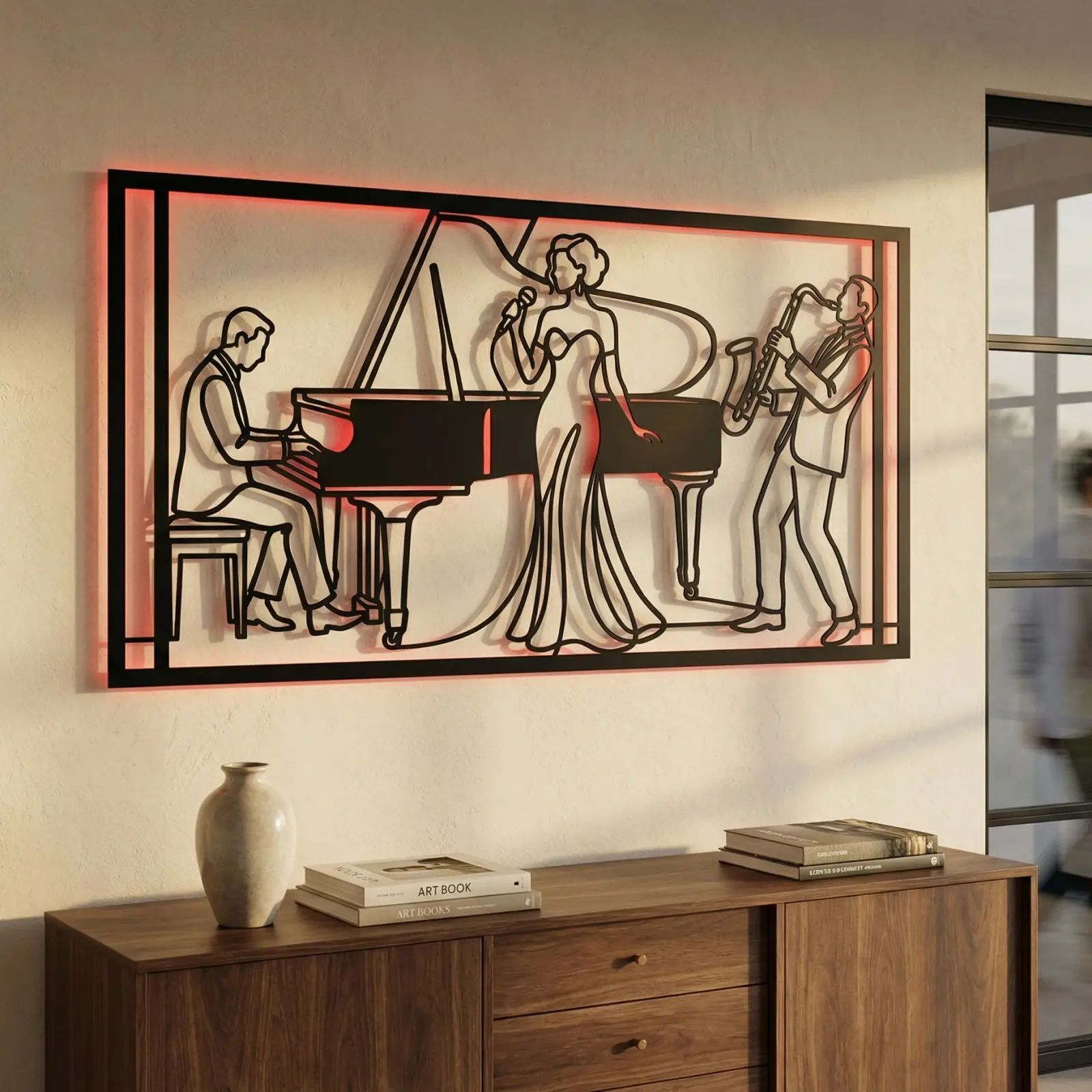 Jazz Band Metal Wall Art – The Midnight Trio, Home Bar Decor — 3