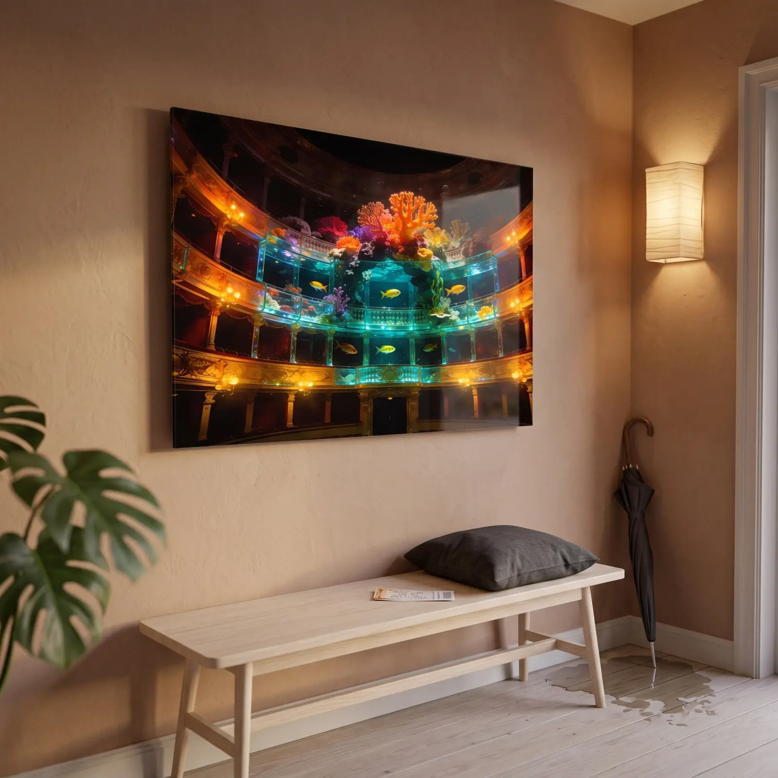 Opera House Coral Reef Surreal Underwater Glass Wall Art — 2