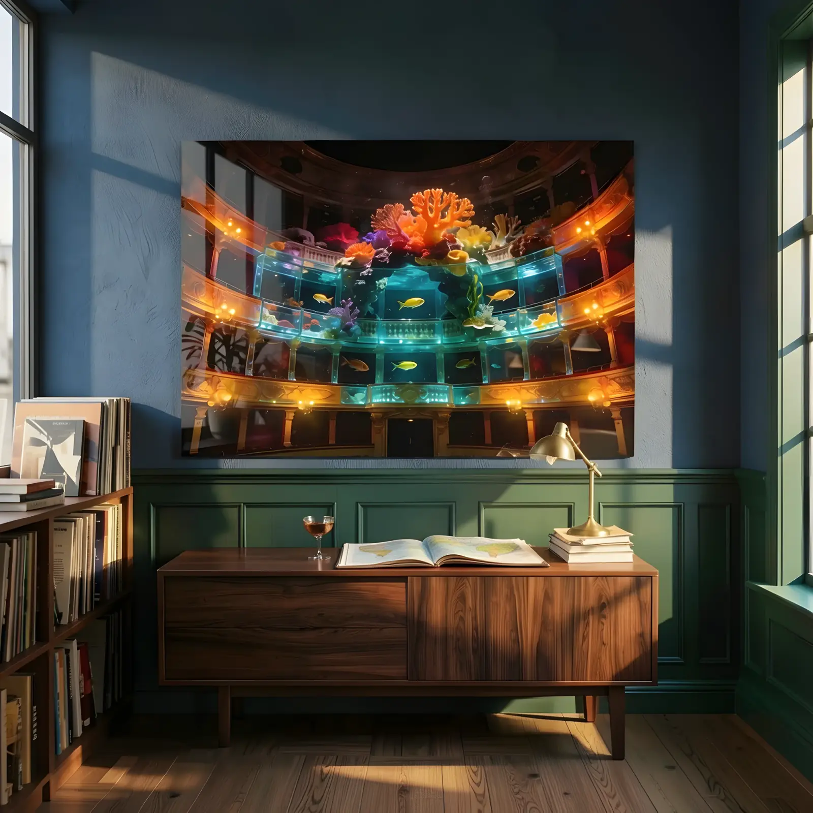 Opera House Coral Reef Surreal Underwater Glass Wall Art — 4