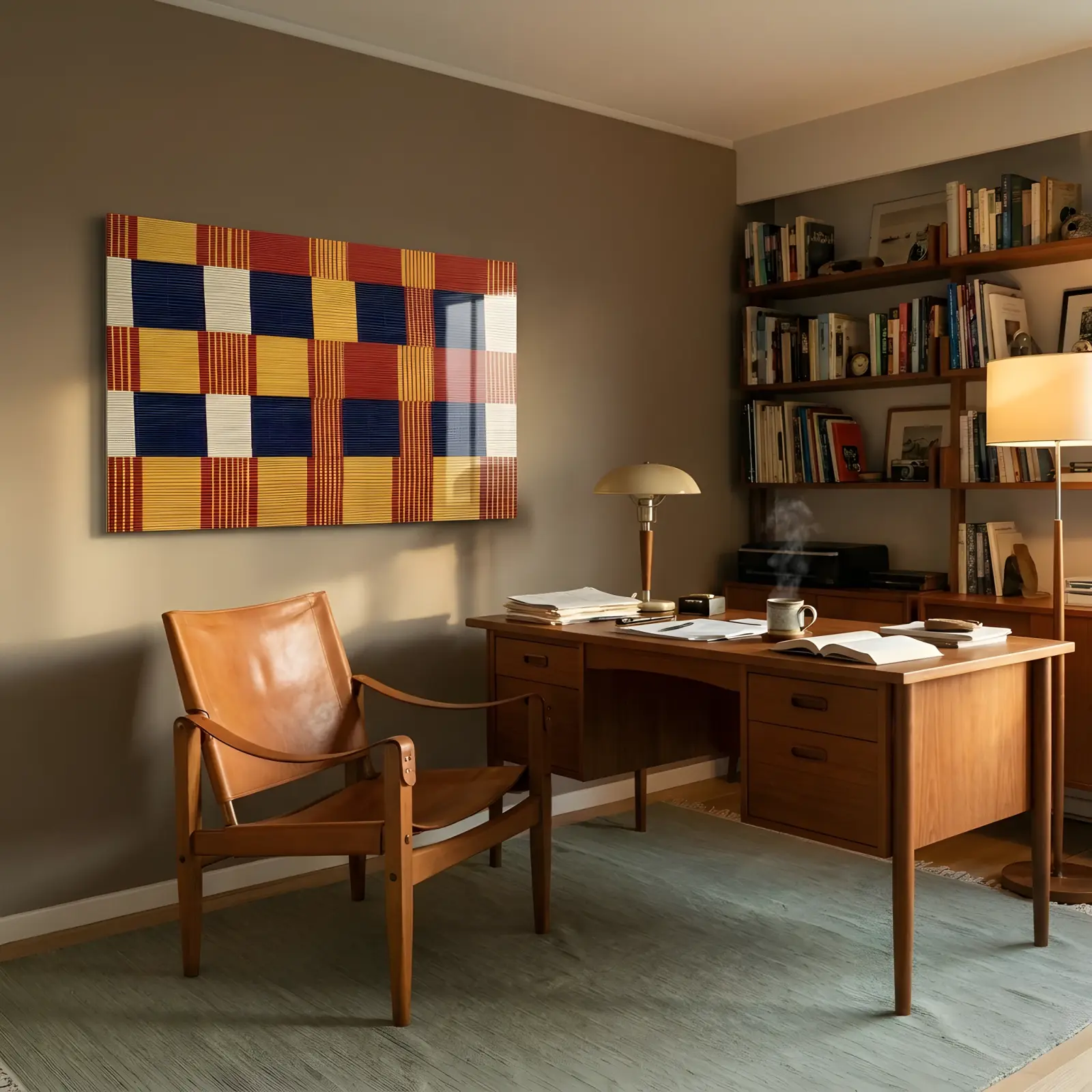 Kente Pattern Wall Art Woven Block Design | Glass Wall Art — 4