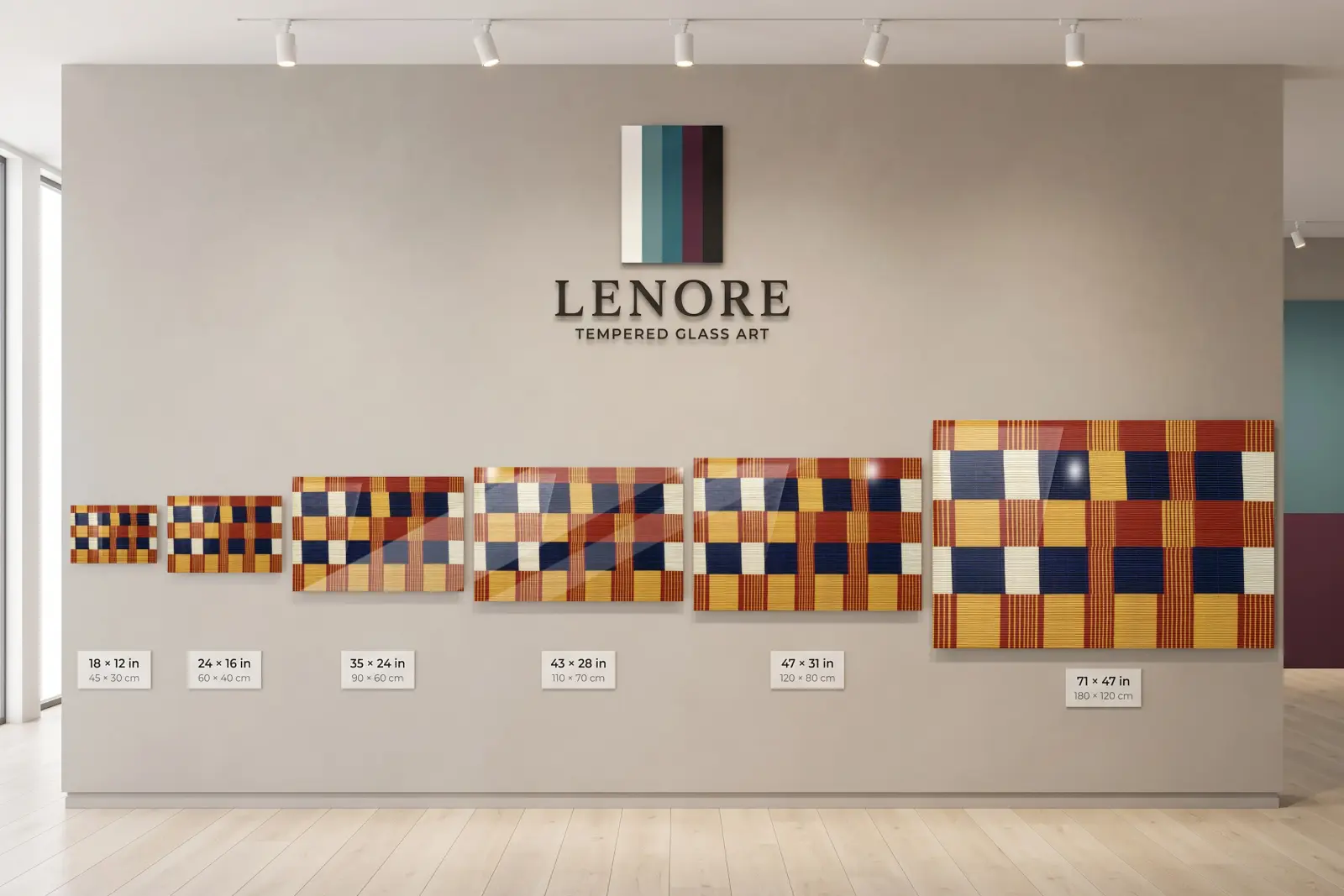 Kente Pattern Wall Art Woven Block Design | Glass Wall Art — 5