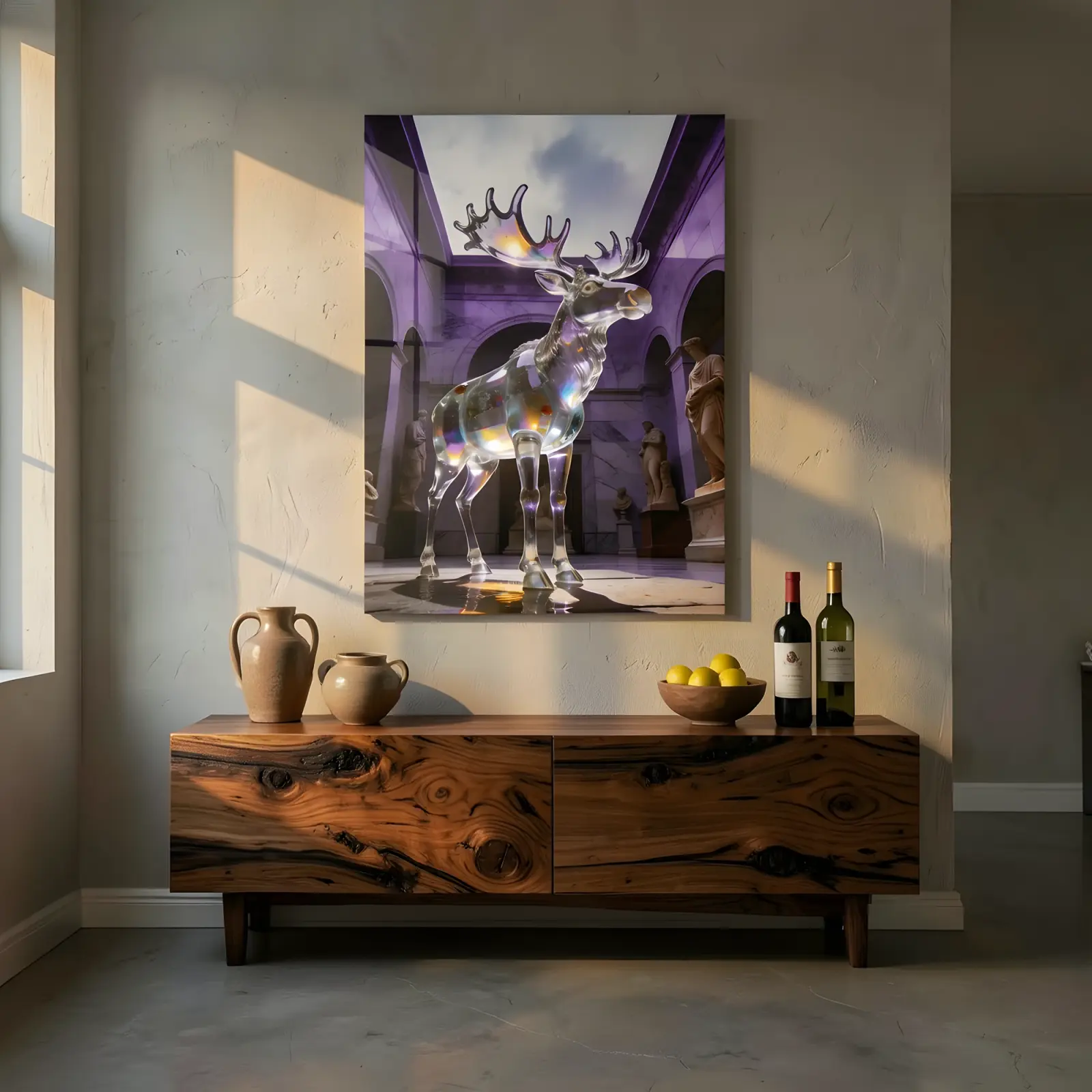 Crystal Moose Wall Art Iridescent Surreal Animal | Glass Wall Art — 5