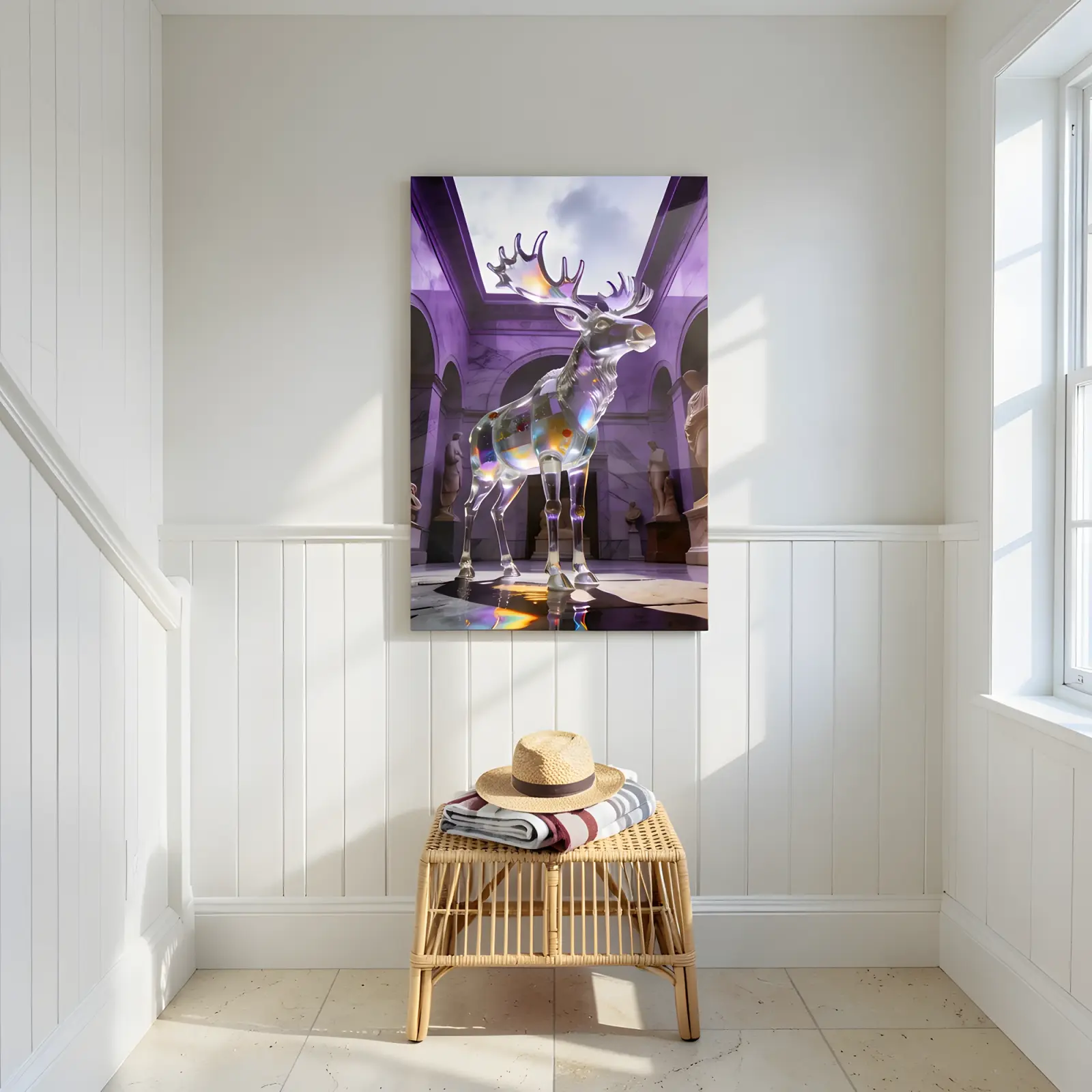 Crystal Moose Wall Art Iridescent Surreal Animal | Glass Wall Art — 6