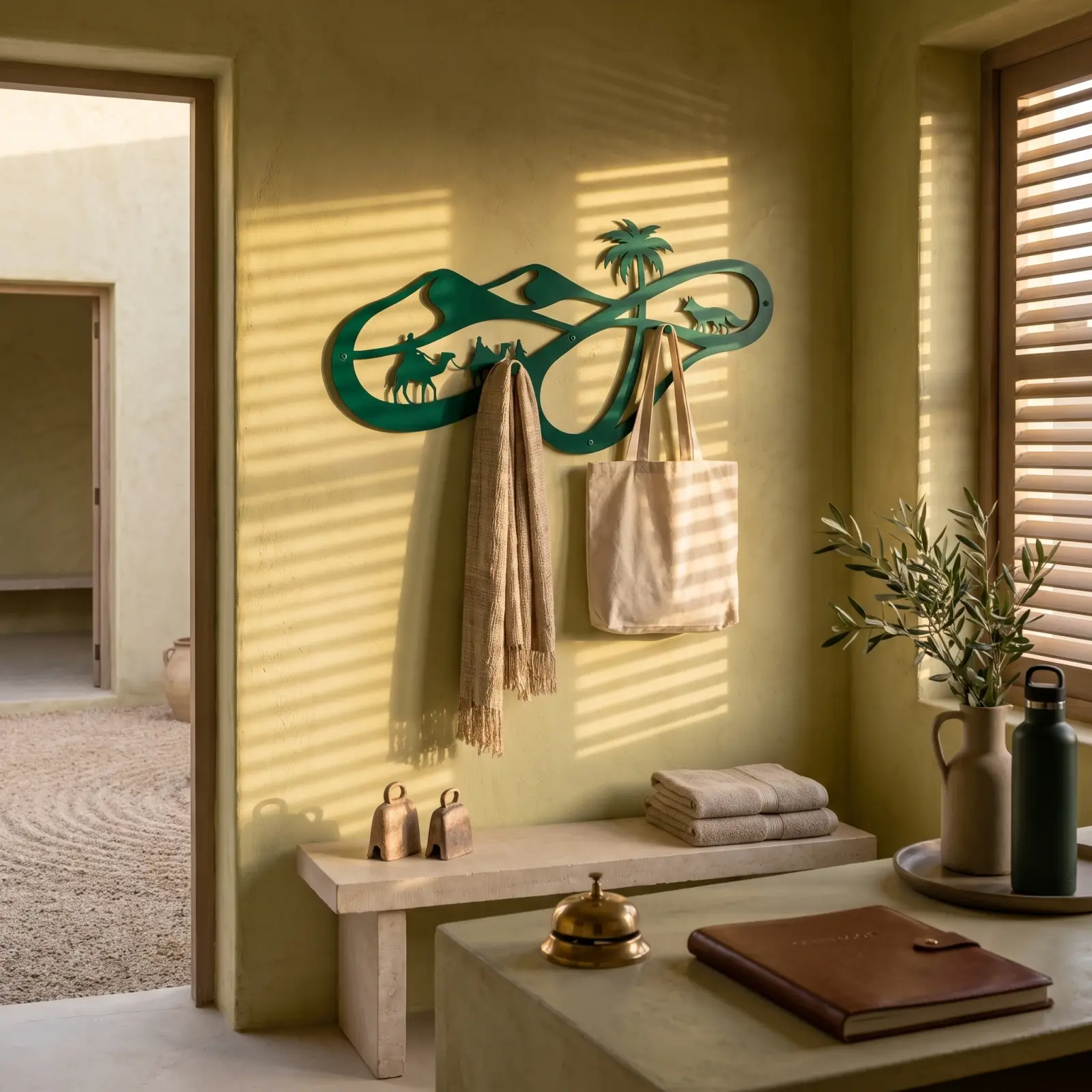 Desert Caravan Metal Coat Rack Wall Art – Endless Dune, Entryway and Mudroom Decor — 3