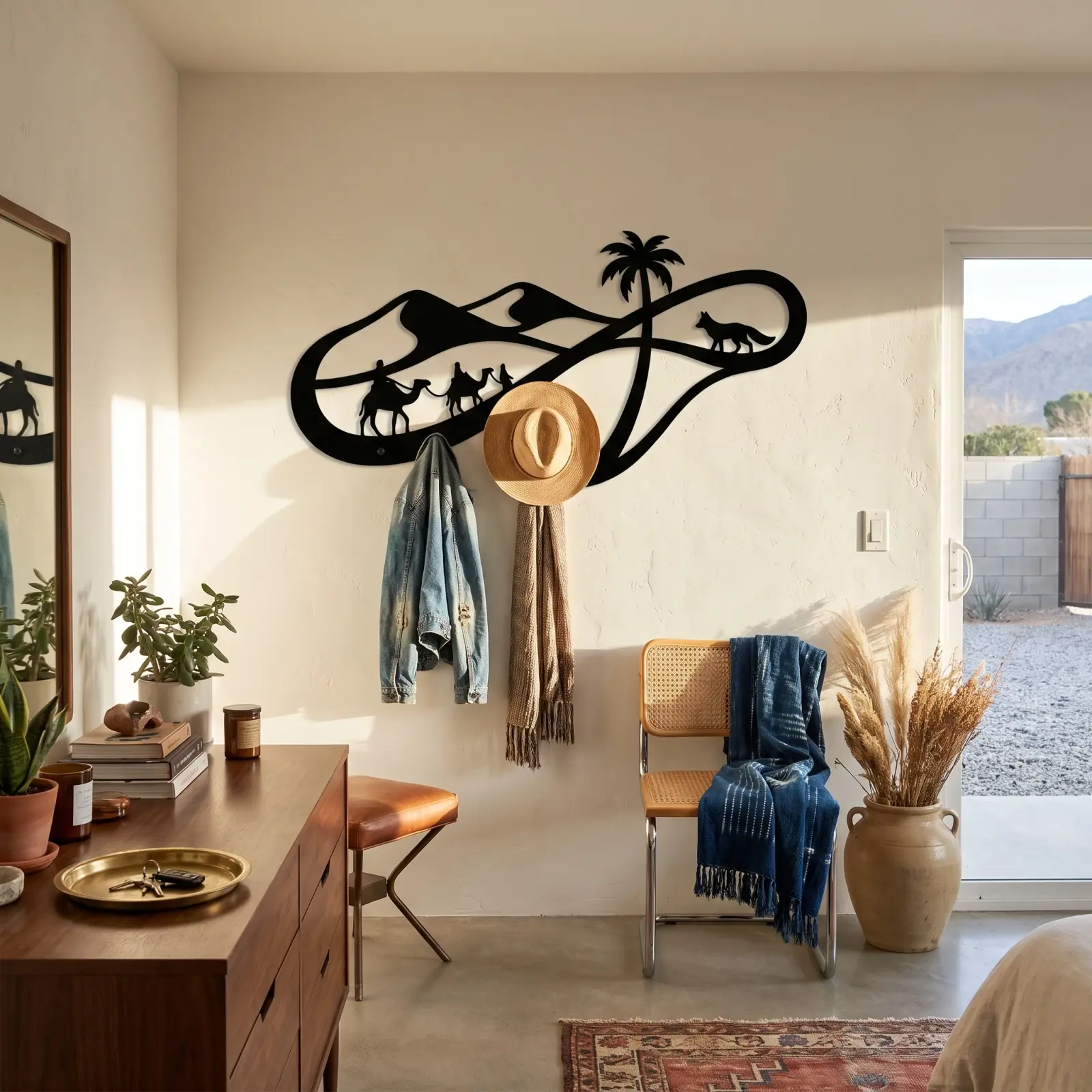 Desert Caravan Metal Coat Rack Wall Art – Endless Dune, Entryway and Mudroom Decor — 4