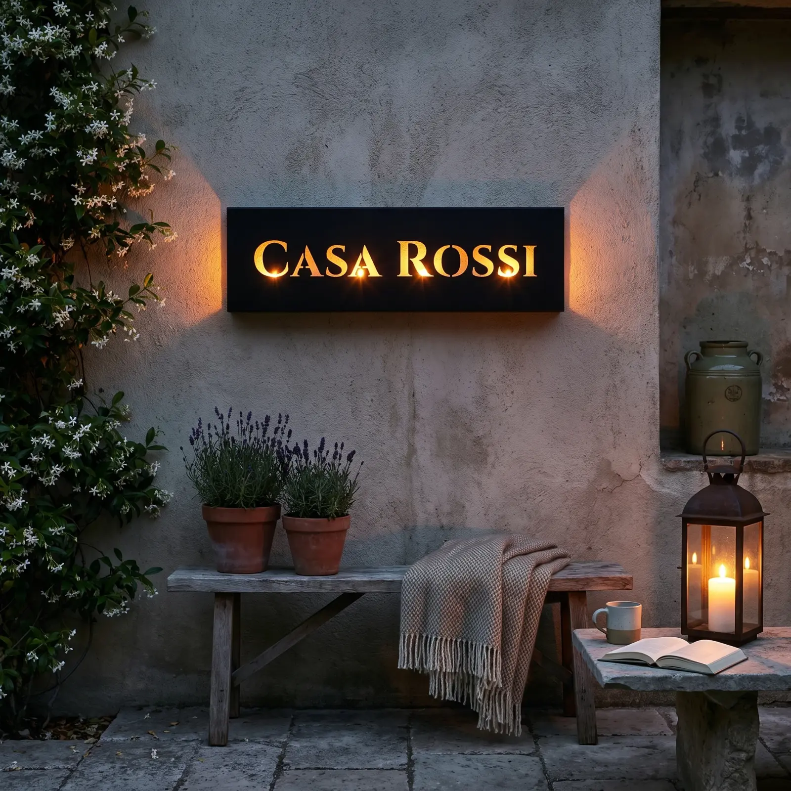 Personalized Candle Sign Metal Wall Art – Custom Name Sign with Tealight Glow, Outdoor Family Name, Cafe & Shop Entrance Sign — 5