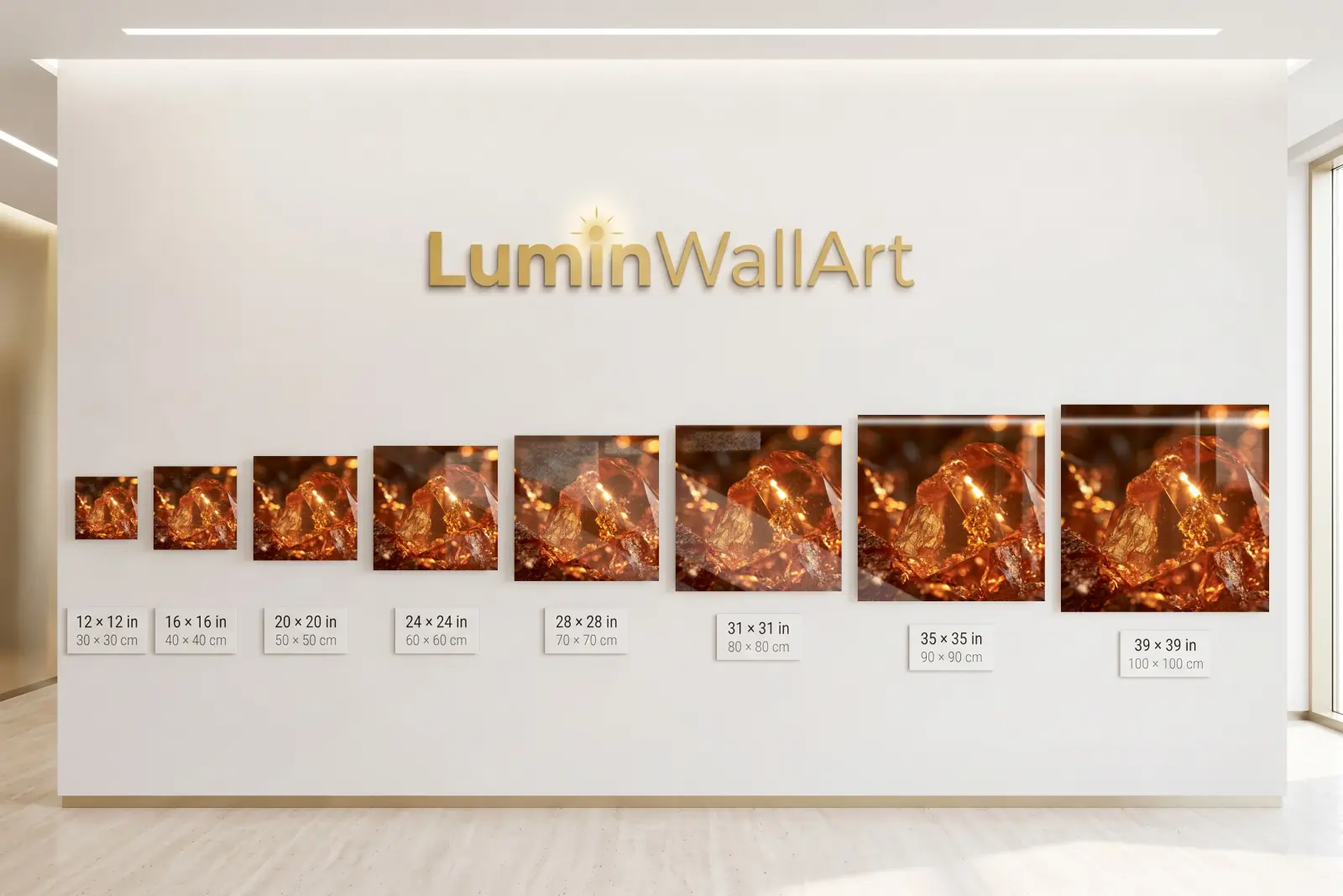 Amber Crystal Macro Photography Warm Golden Abstract | Glass Wall Art — 5