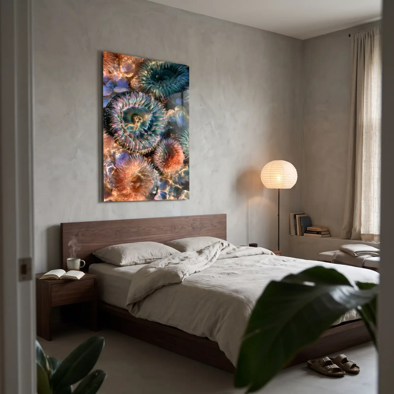 Sea Anemone Tide Pool Coastal Macro Glass Wall Art — 2