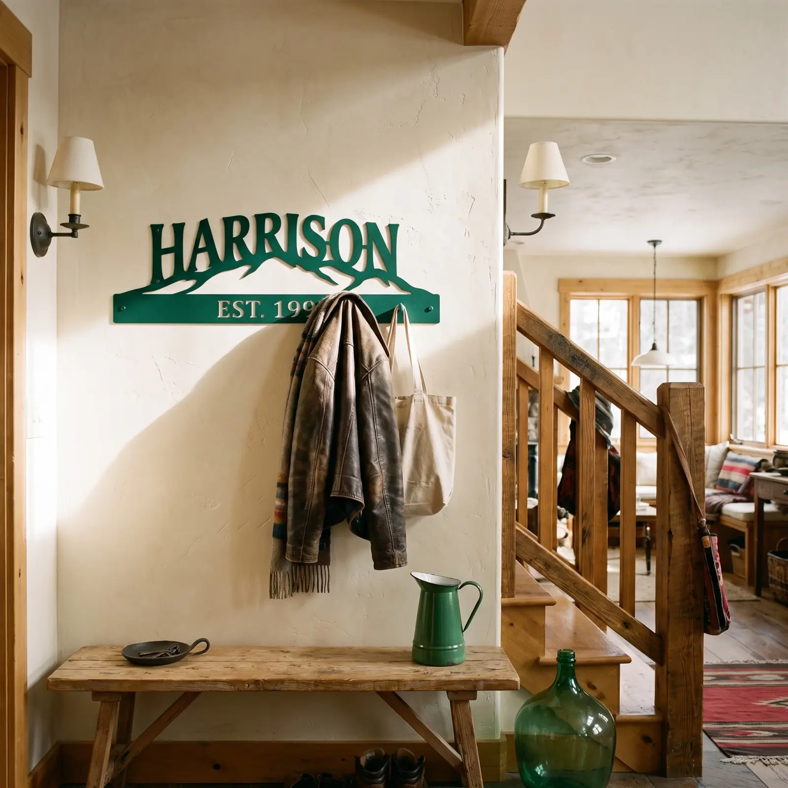 Personalized Mountain Metal Coat Rack Wall Art – Summit Heirloom, Entryway and Mudroom Decor