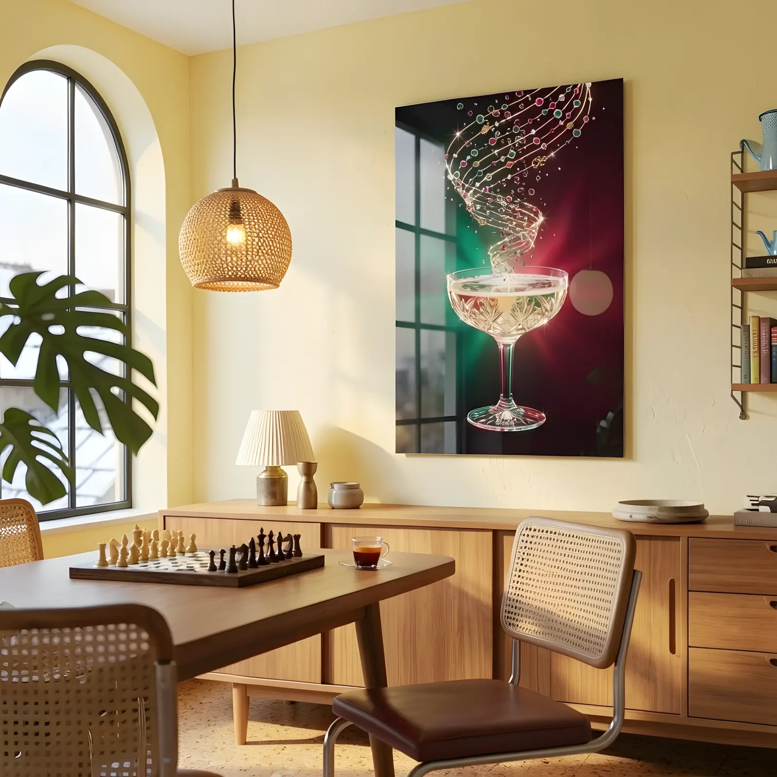 Champagne Coupe Jeweled Spiral Celebration Glass Wall Art — 6