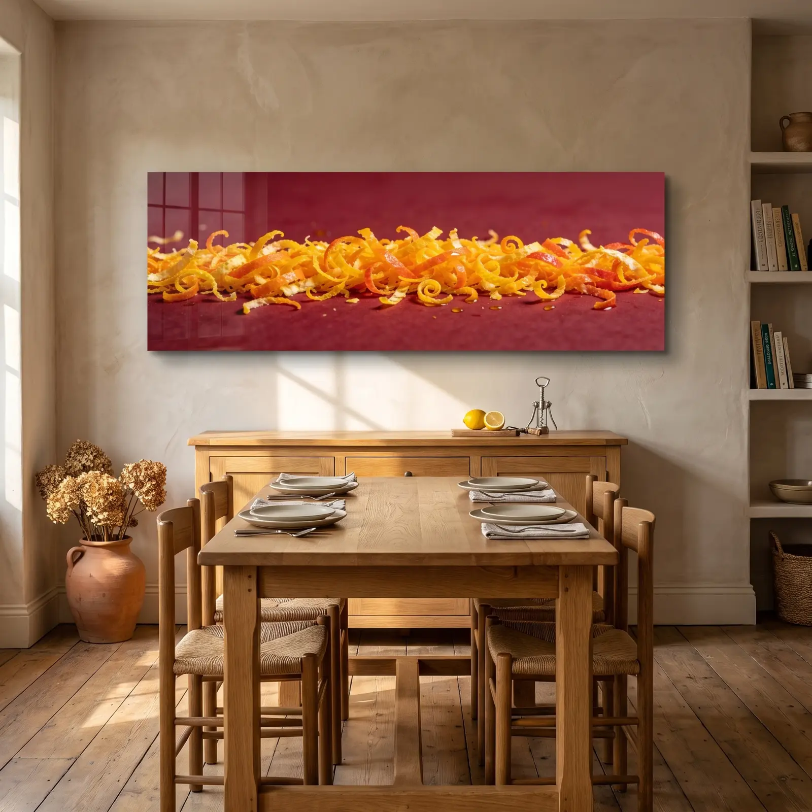 Orange Zest Glass Wall Art Crimson Kitchen Panel | Tempered Glass Print