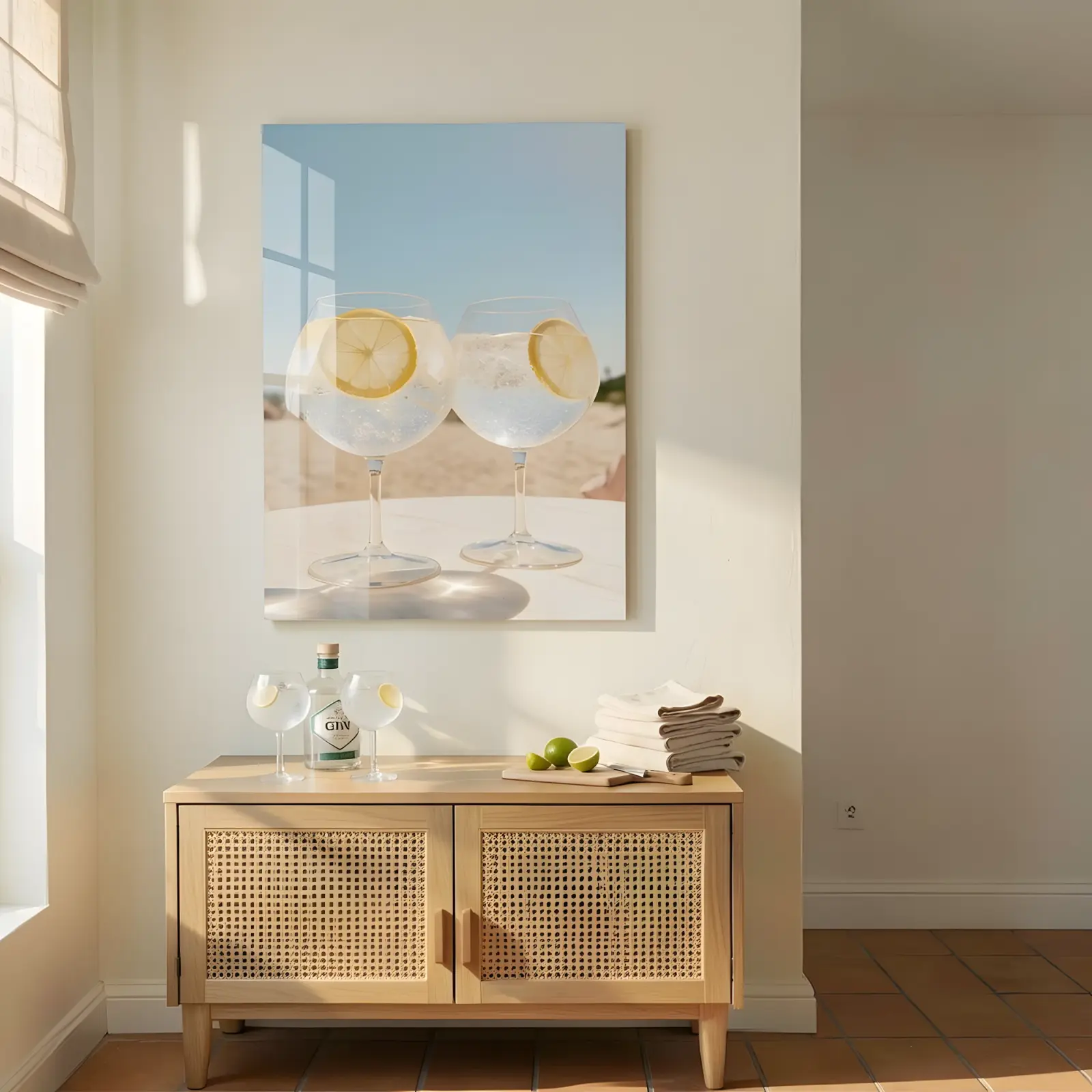 Gin and Tonic Beach Bar Photography | Glass Wall Art — 4