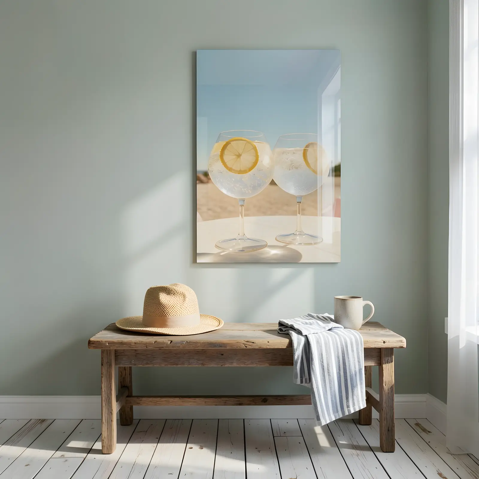 Gin and Tonic Beach Bar Photography | Glass Wall Art — 7