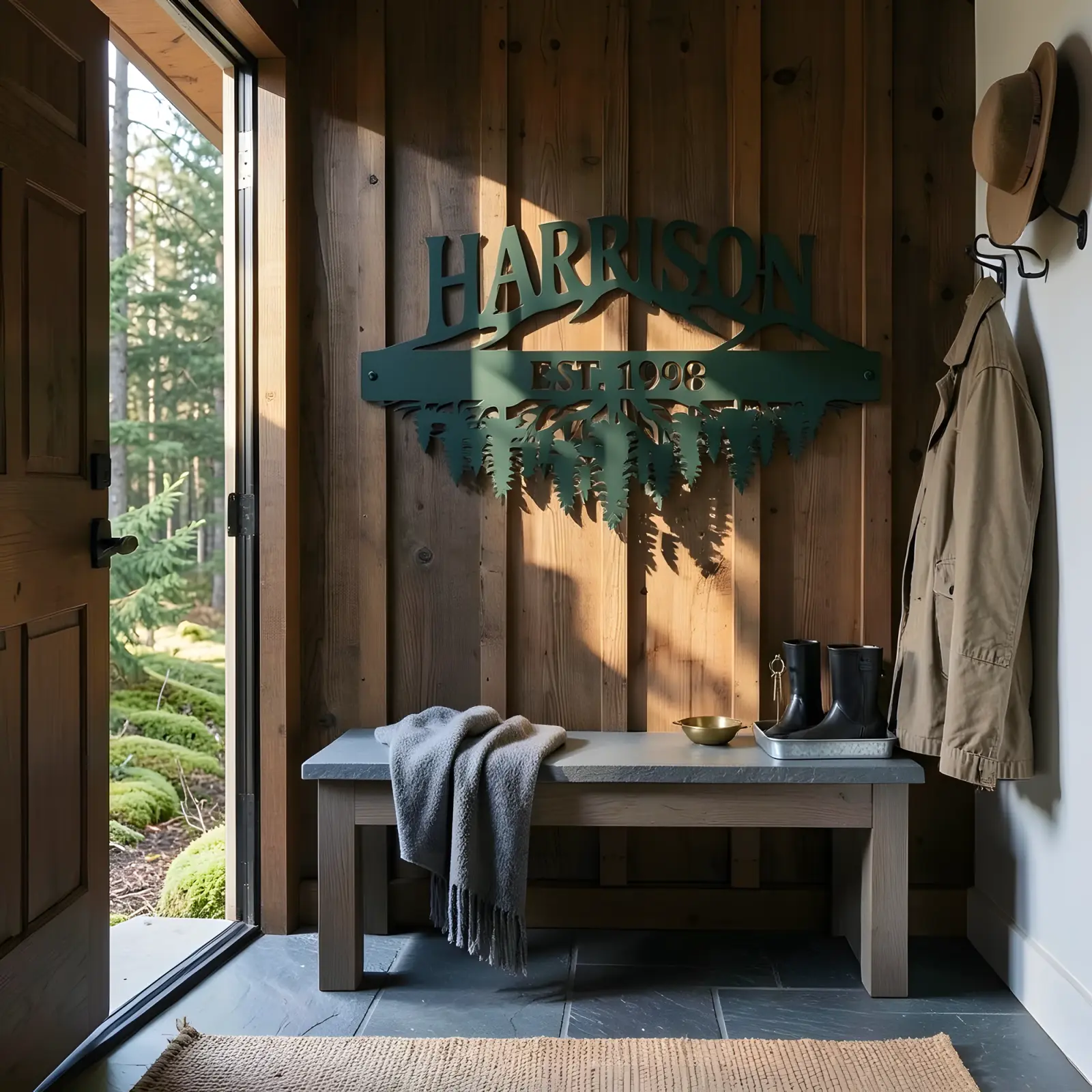 Personalized Mountain Family Name Metal Wall Art – Ridgeline Roots, Front Porch and Entryway Decor — 7