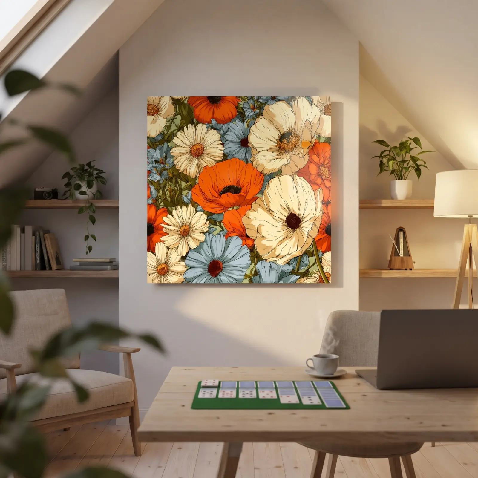 Vintage Floral Glass Wall Art Poppy Daisy Bloom | Tempered Glass Print — 2