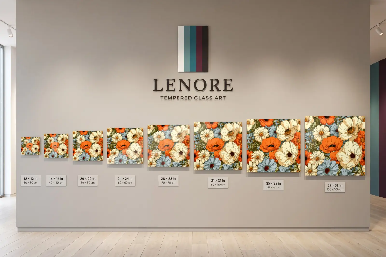 Vintage Floral Glass Wall Art Poppy Daisy Bloom | Tempered Glass Print — 5