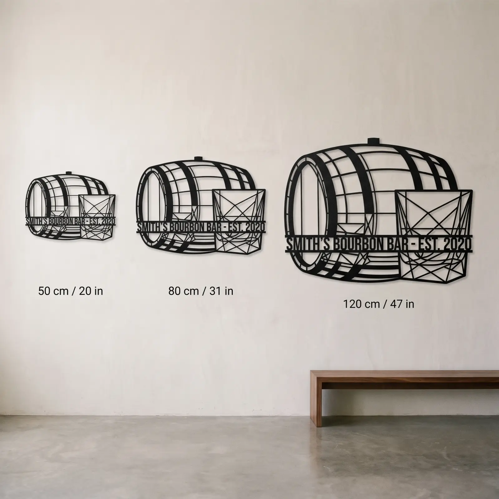 Custom Bourbon Bar Metal Sign – Heritage Whiskey Barrel, Man Cave & Home Pub Decor — 10