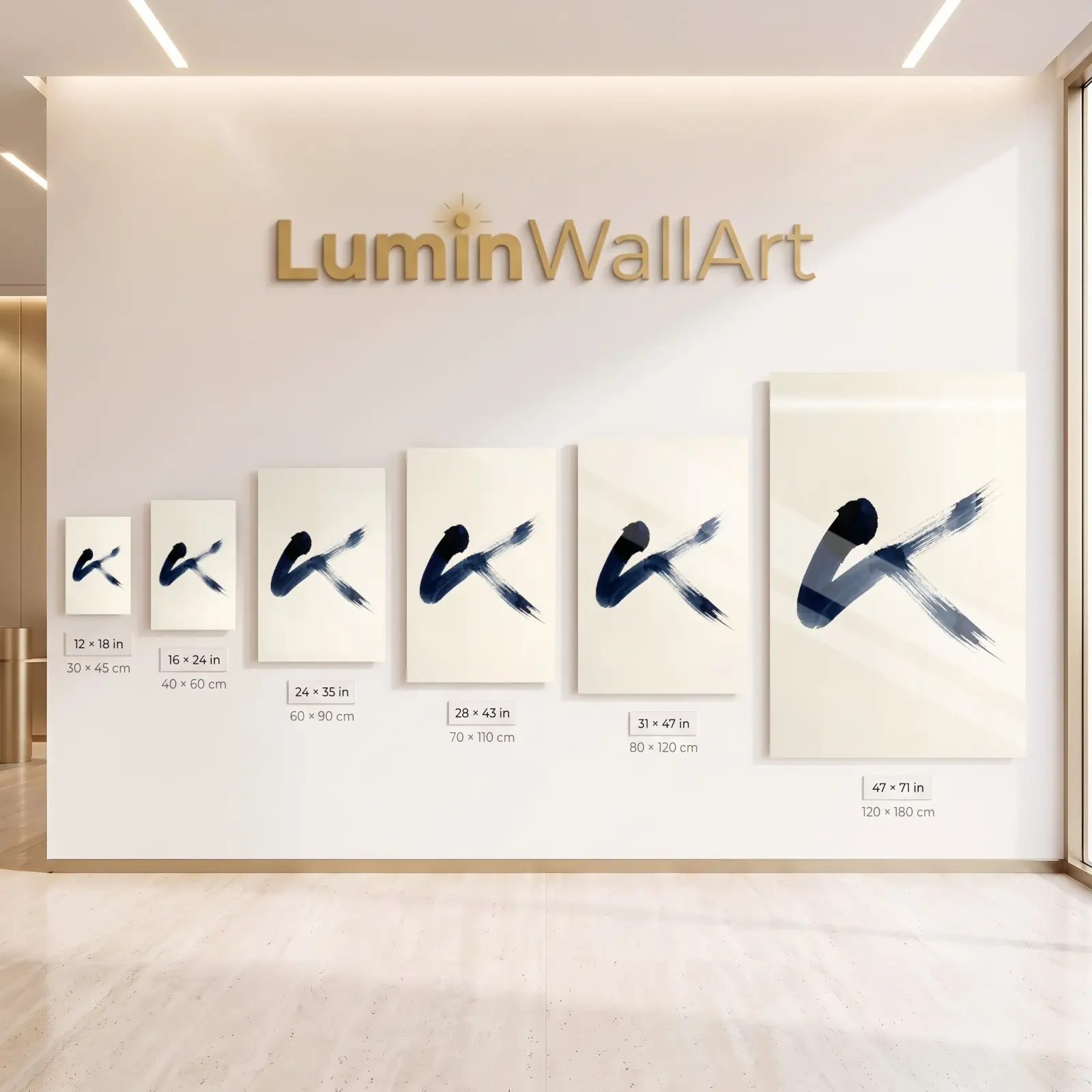 Indigo Brushstroke Art Minimalist Ink Gesture | Glass Wall Art — 5