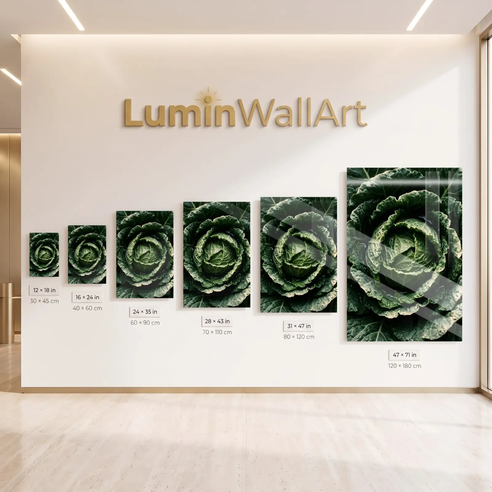 Savoy Cabbage Botanical Macro Green Kitchen Glass Wall Art — 5