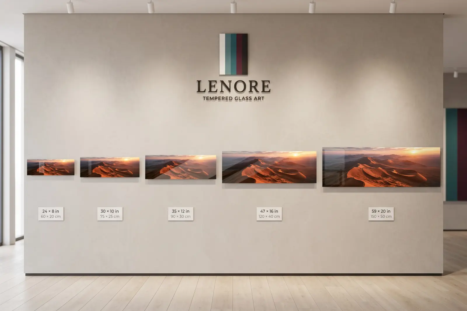 Desert Dune Sunrise Panoramic Landscape | Glass Wall Art — 5