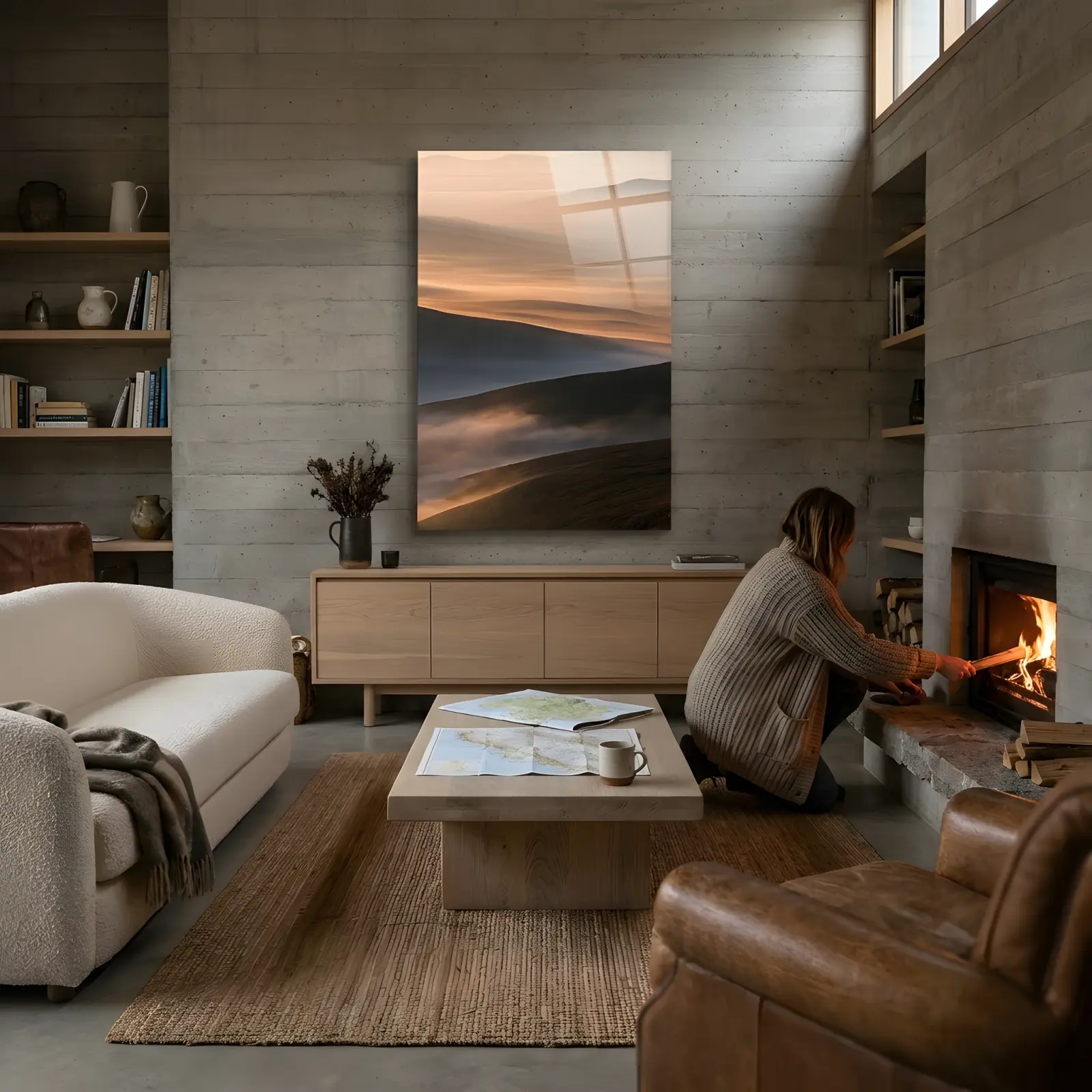Misty Mountain Layers Sunrise Fog Ridges | Glass Wall Art — 3
