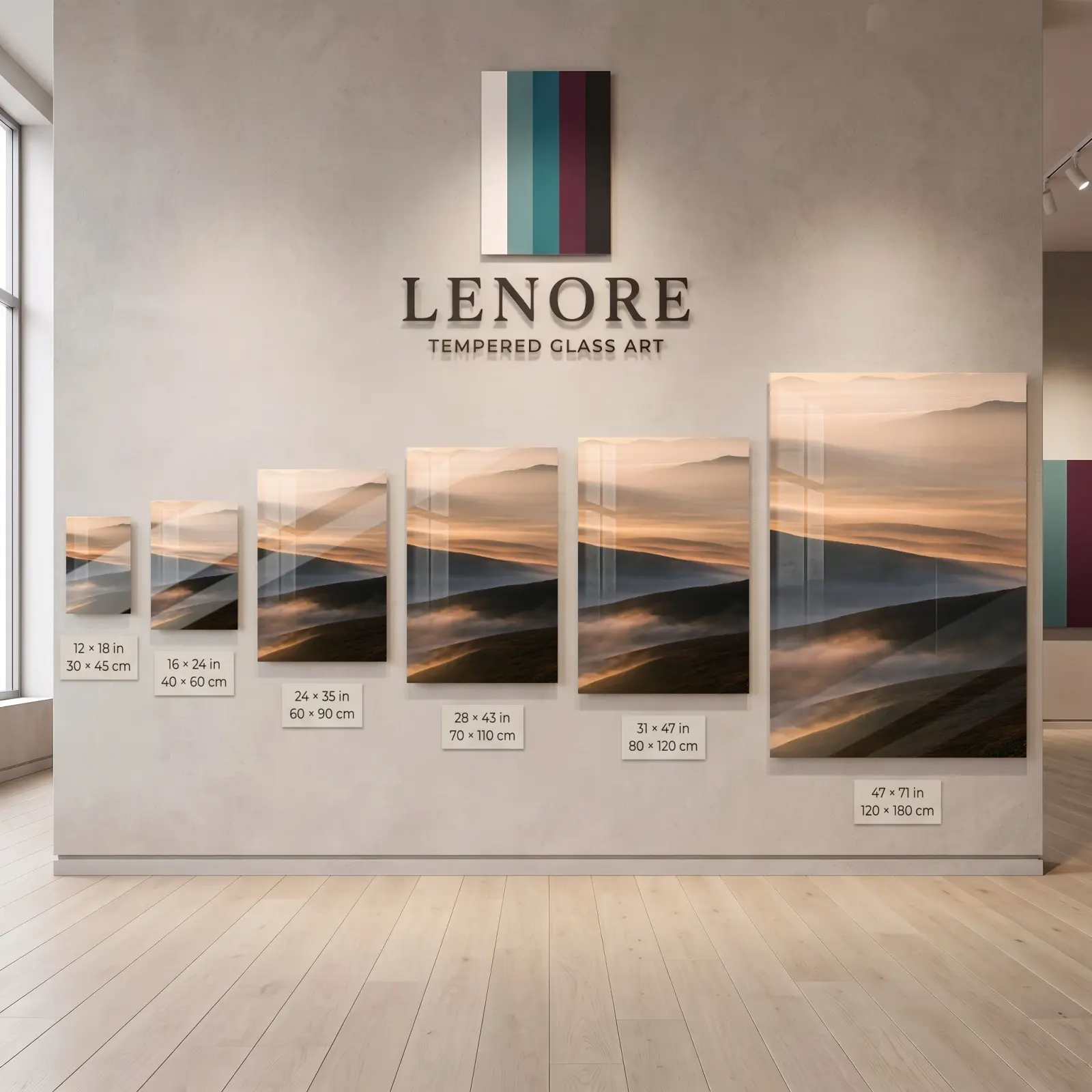 Misty Mountain Layers Sunrise Fog Ridges | Glass Wall Art — 5