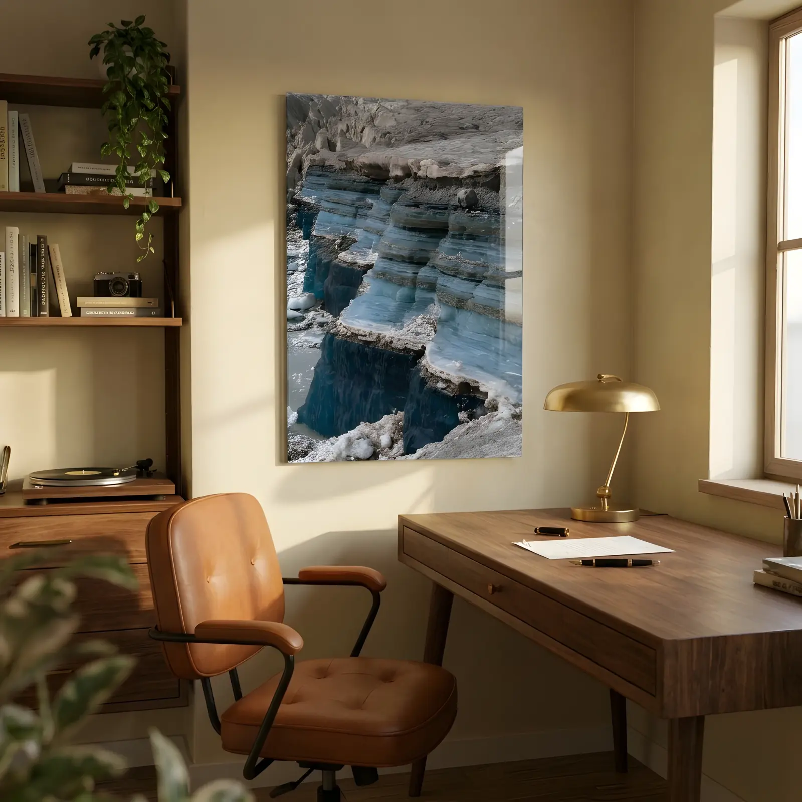 Glacier Ice Wall Art Blue Layered Arctic Photography | Glass Wall Decor — 2