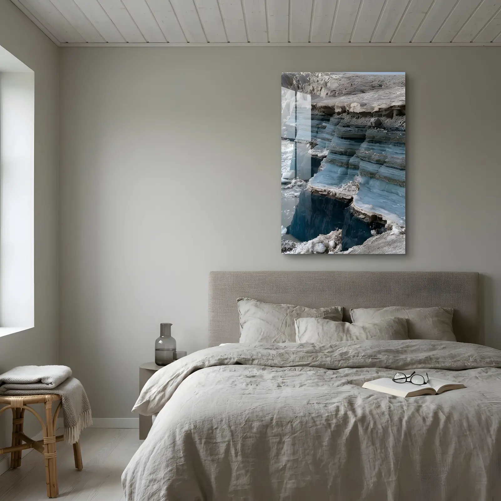 Glacier Ice Wall Art Blue Layered Arctic Photography | Glass Wall Decor — 4