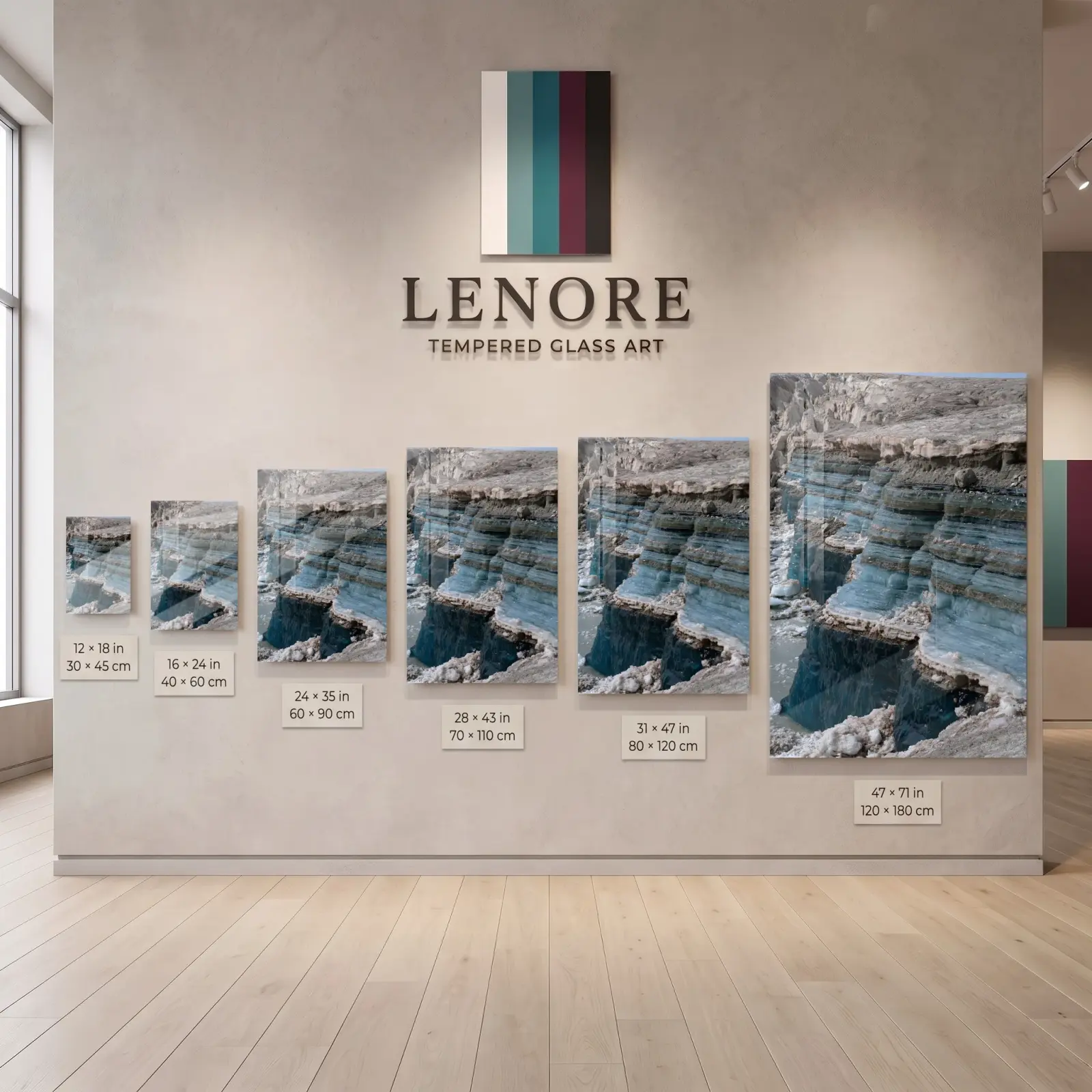 Glacier Ice Wall Art Blue Layered Arctic Photography | Glass Wall Decor — 5